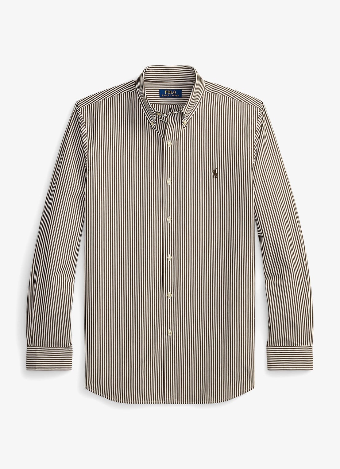 Ralph Lauren Regular fit overhemd met streepprint - voorkant 4655ag nutmeg brown