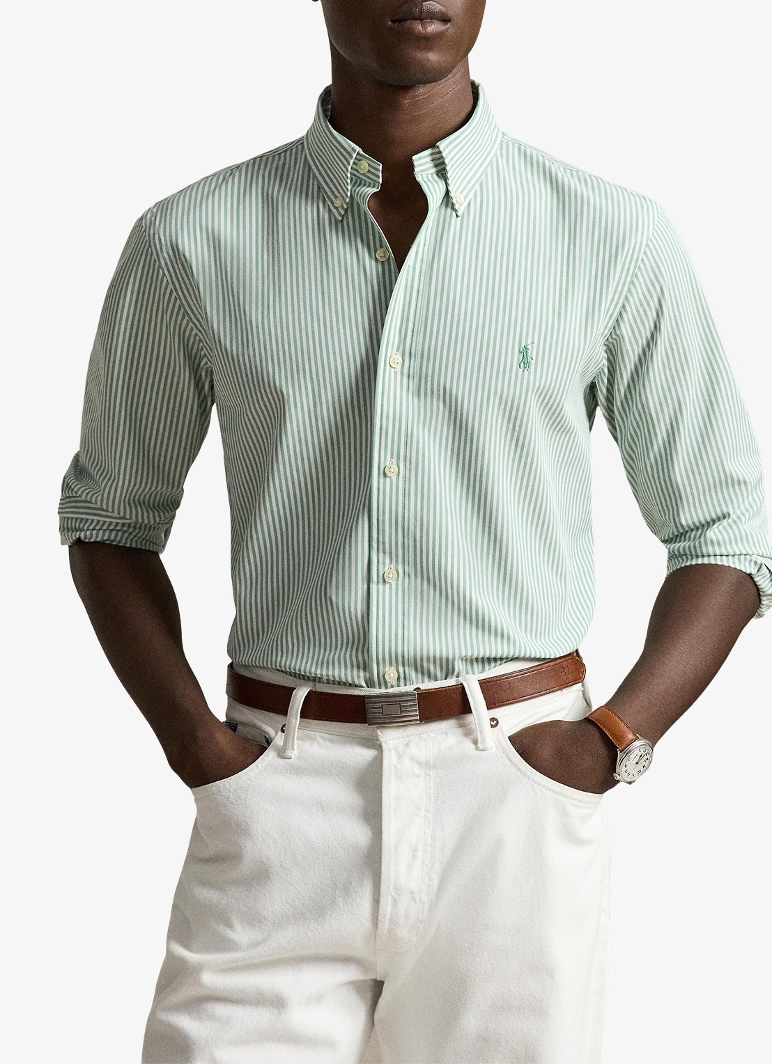 Ralph Lauren Regular fit overhemd met streepprint - voorkant 3 4655ae faded mint