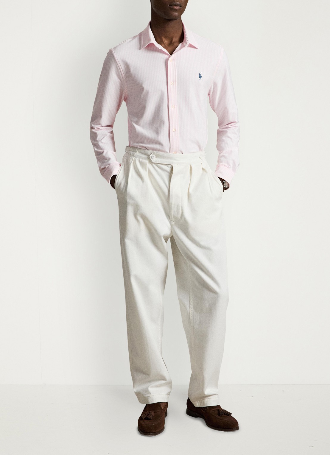 Ralph Lauren Regular fit overhemd met streepprint - detail 3 white/carmel pink / roze