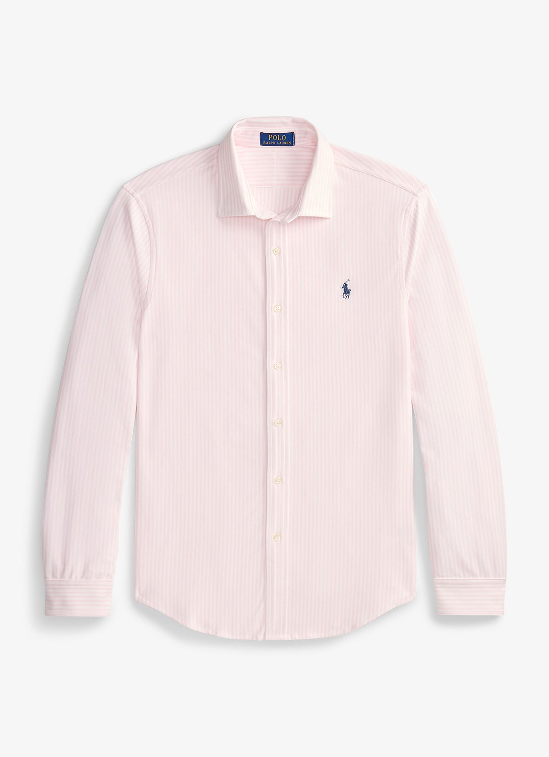 Ralph Lauren Regular fit overhemd met streepprint - voorkant white/carmel pink / roze