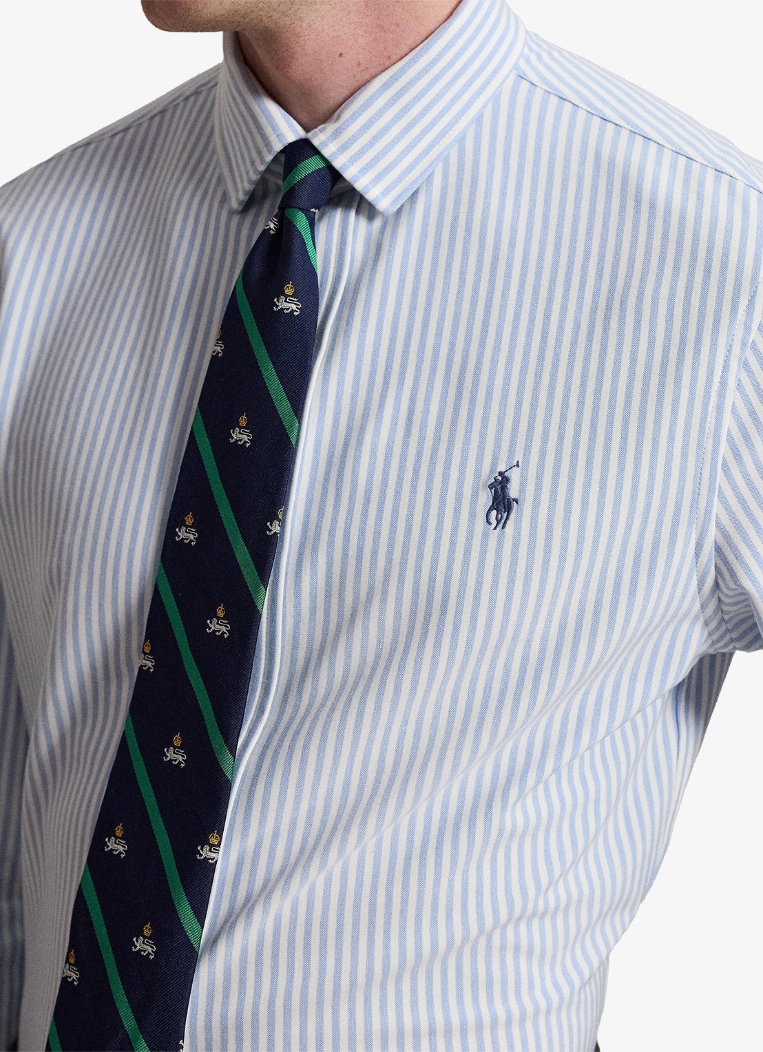 Ralph Lauren Regular fit overhemd met streepprint - detail 3 white/summer blue / lichtblauw