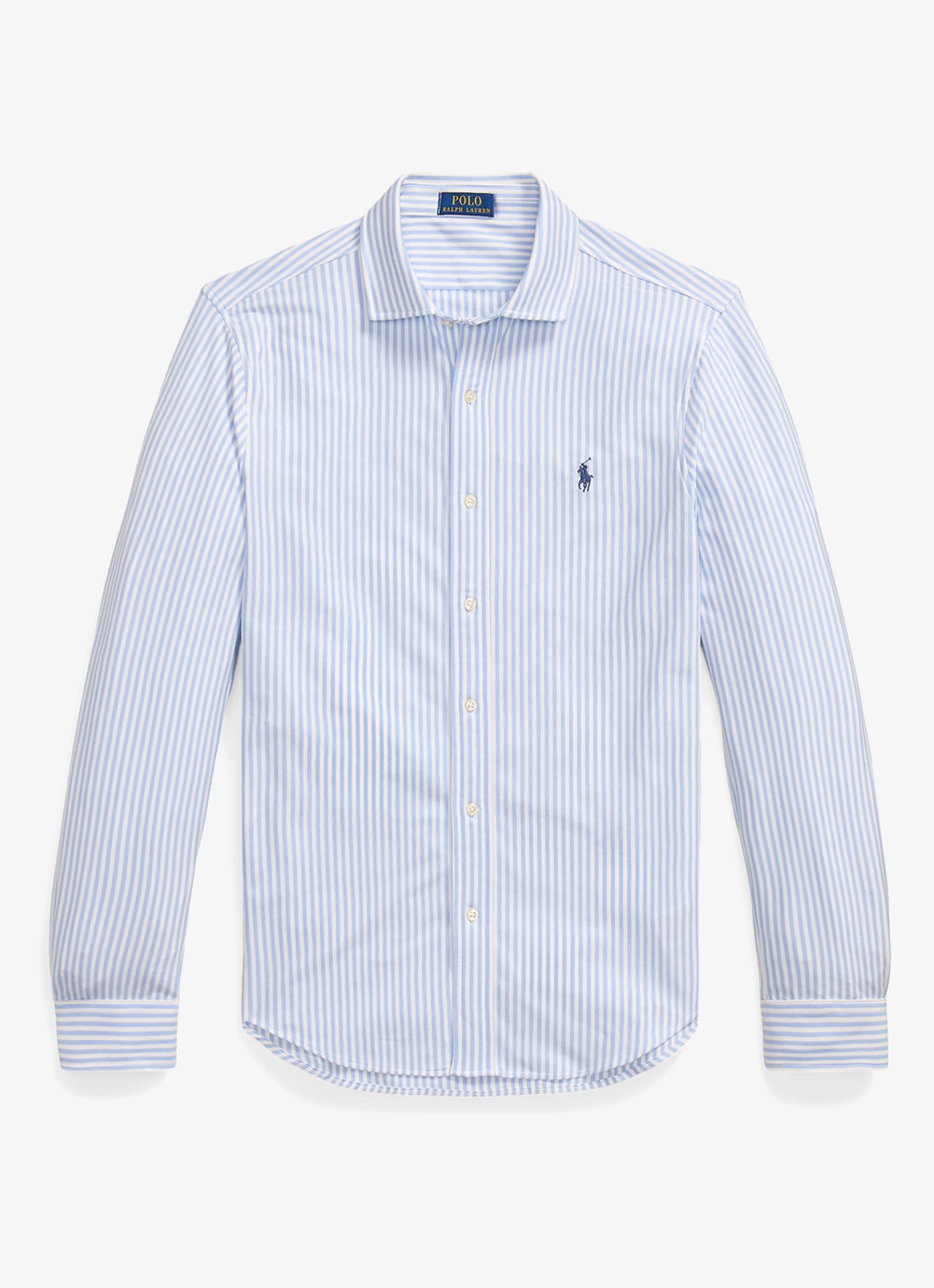 Ralph Lauren Regular fit overhemd met streepprint - voorkant 4 white/summer blue / lichtblauw