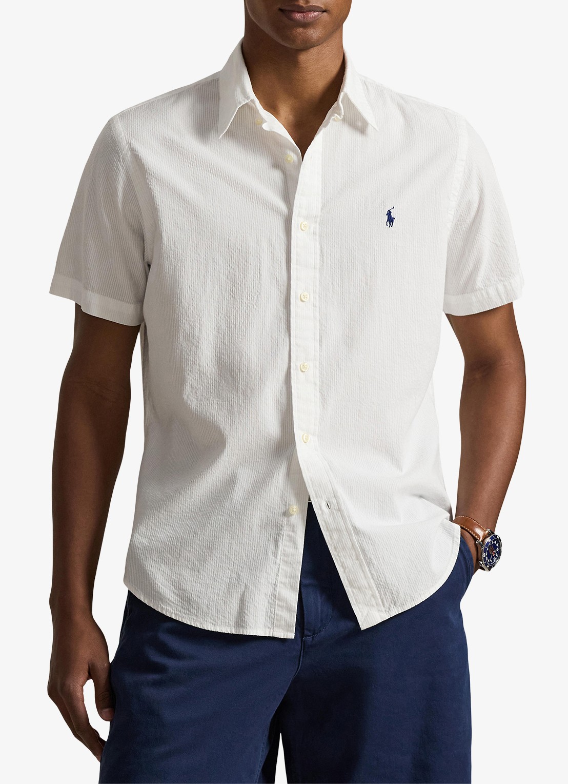 Ralph Lauren Regular fit overhemd met structuur - detail 6 wit
