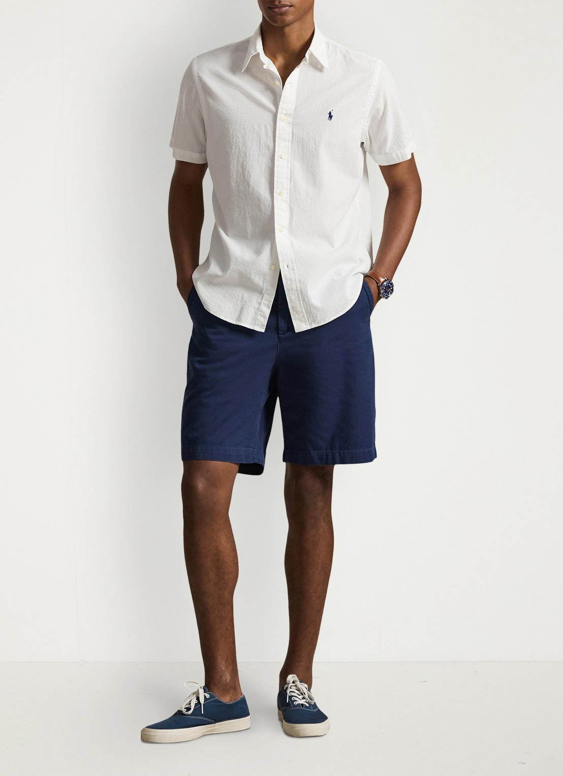 Ralph Lauren Regular fit overhemd met structuur - voorkant 4 wit