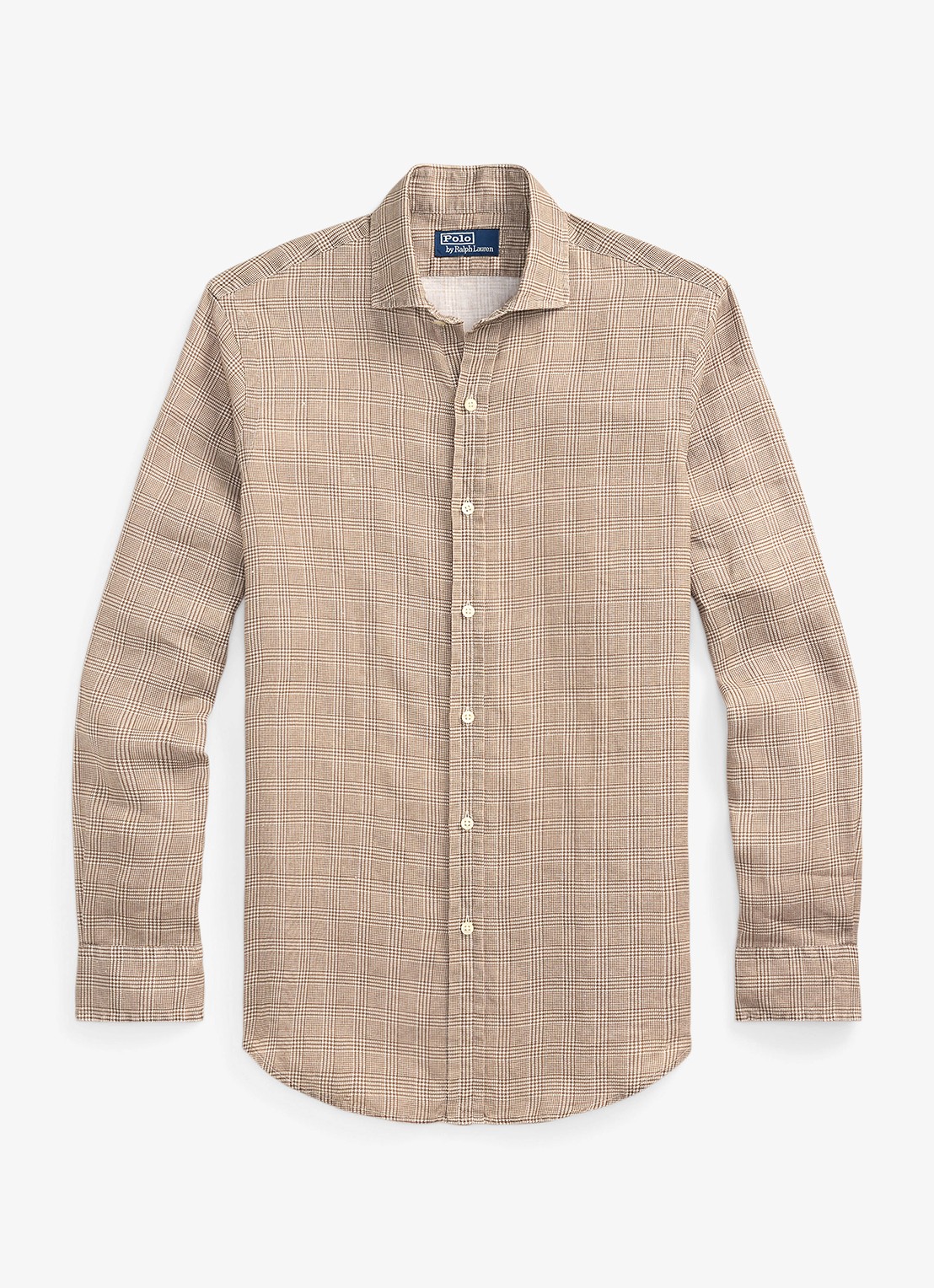 Ralph Lauren Regular fit overhemd van linnen met ruitdessin - voorkant 5 fairway glen / khaki