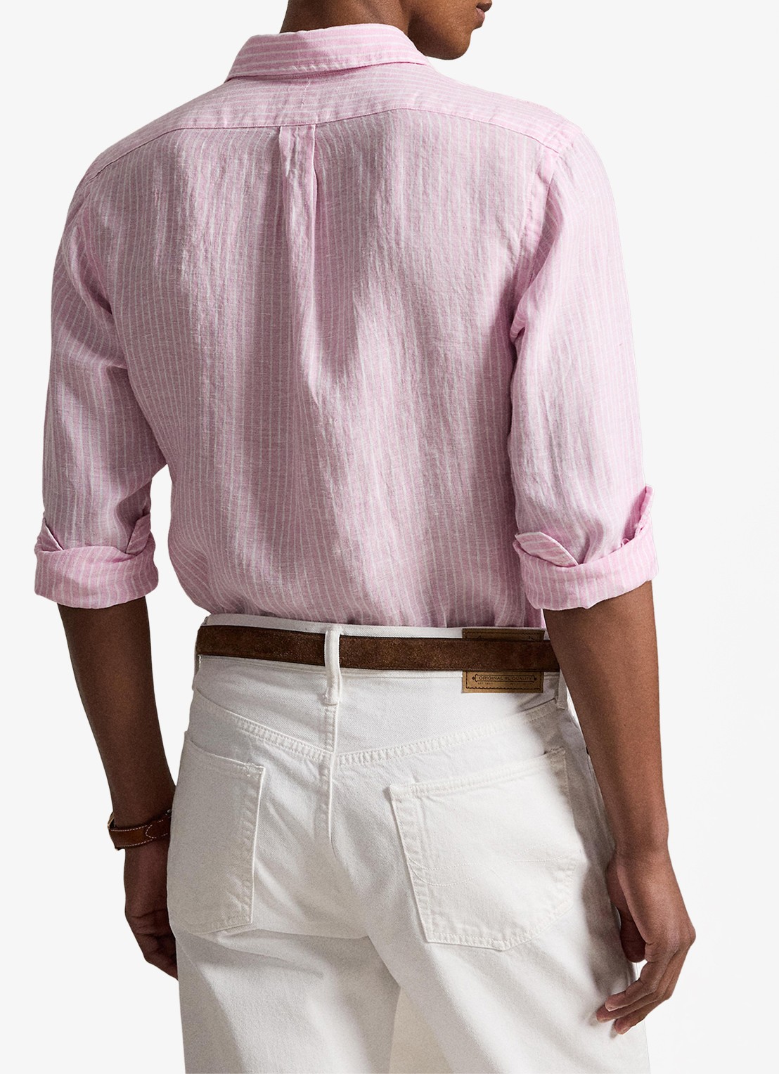 Ralph Lauren Regular fit overhemd van linnen met streepprint - achterkant 7188c pink white-zyk8