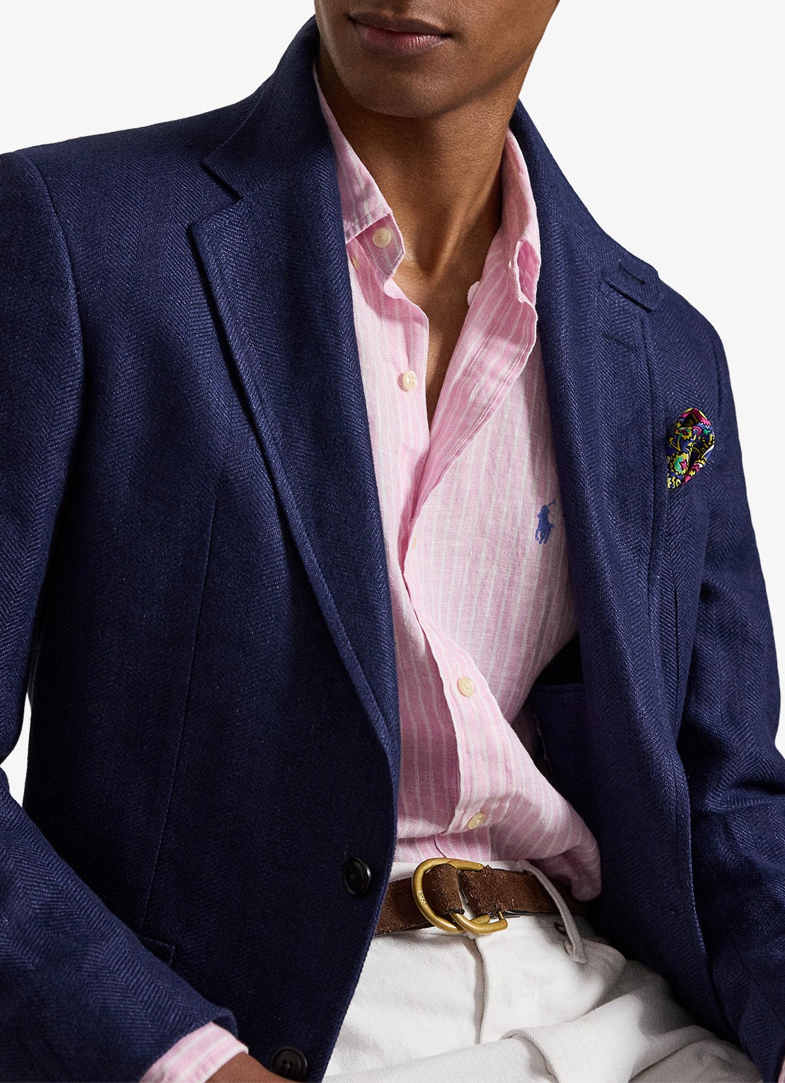 Ralph Lauren Regular fit overhemd van linnen met streepprint - detail 6 7188c pink white-zyk8