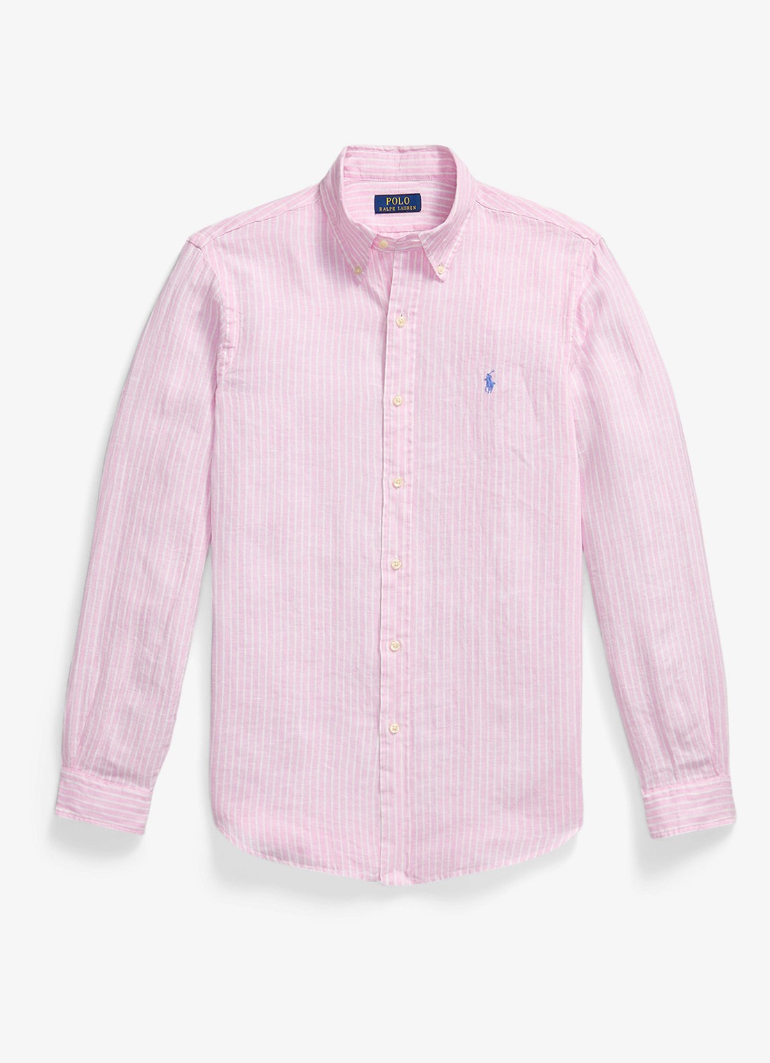 Ralph Lauren Regular fit overhemd van linnen met streepprint - voorkant 2 7188c pink white-zyk8