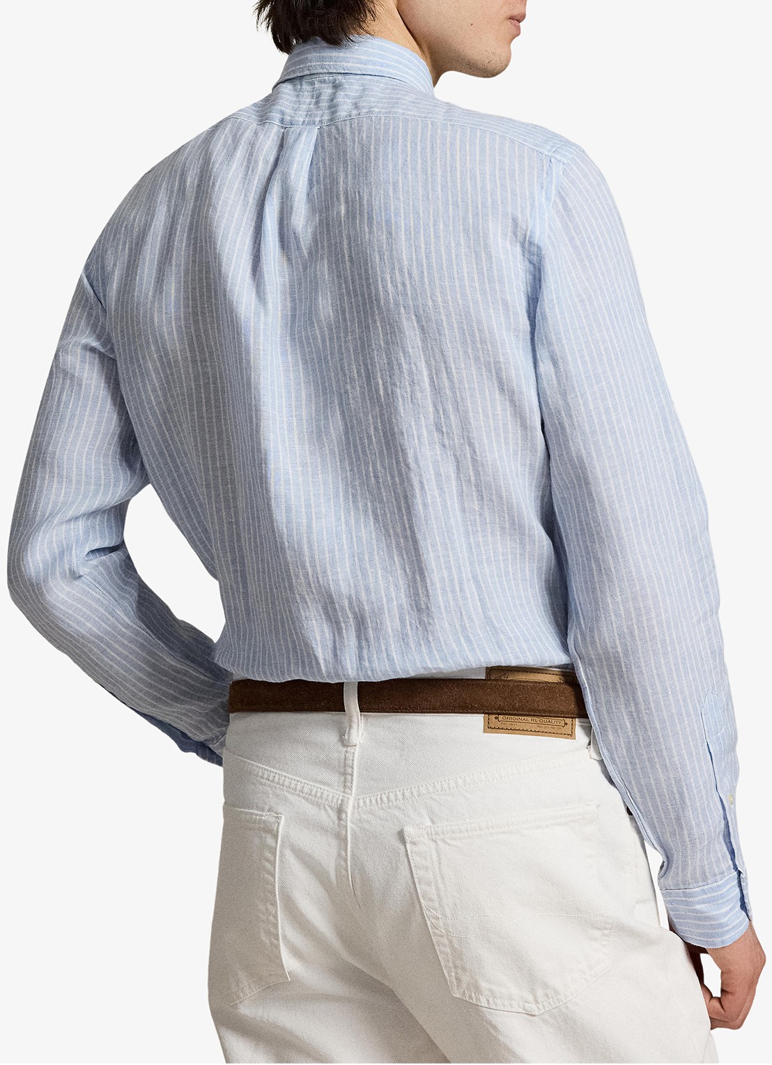 Ralph Lauren Regular fit overhemd van linnen met streepprint - achterkant 4 7188b blue white-zyk7