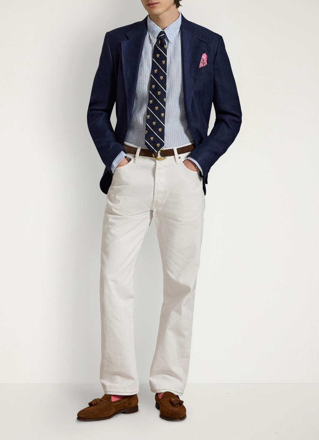 Ralph Lauren Regular fit overhemd van linnen met streepprint - detail 7188b blue white-zyk7