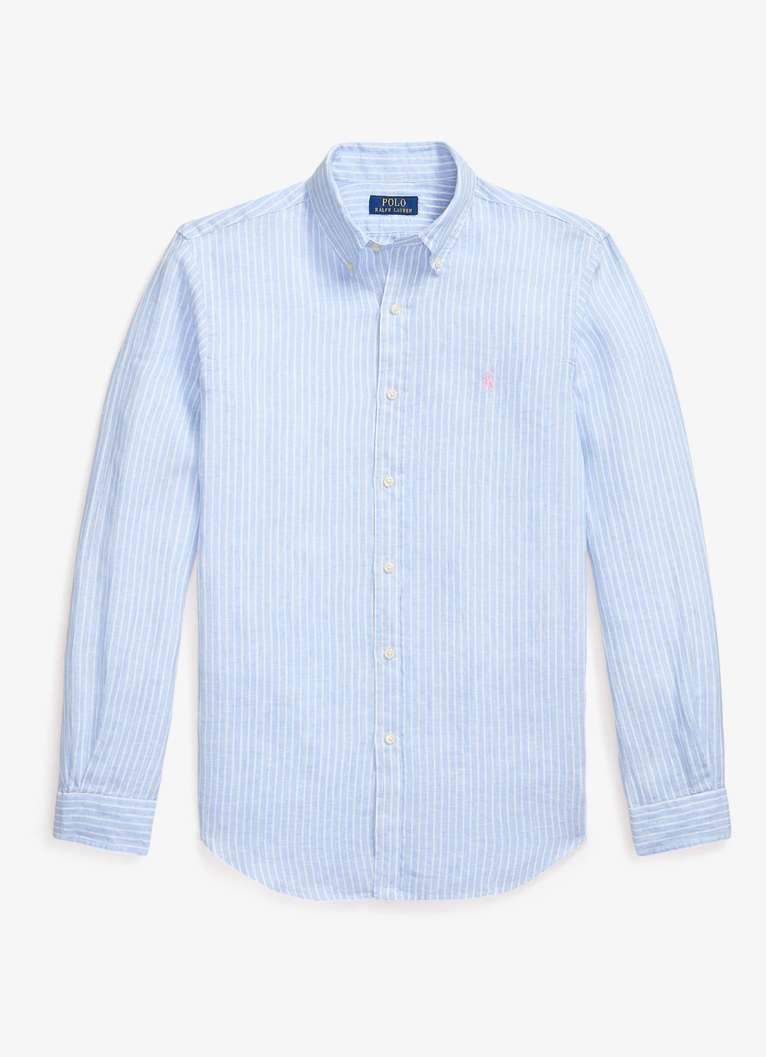 Ralph Lauren Regular fit overhemd van linnen met streepprint - voorkant 5 7188b blue white-zyk7