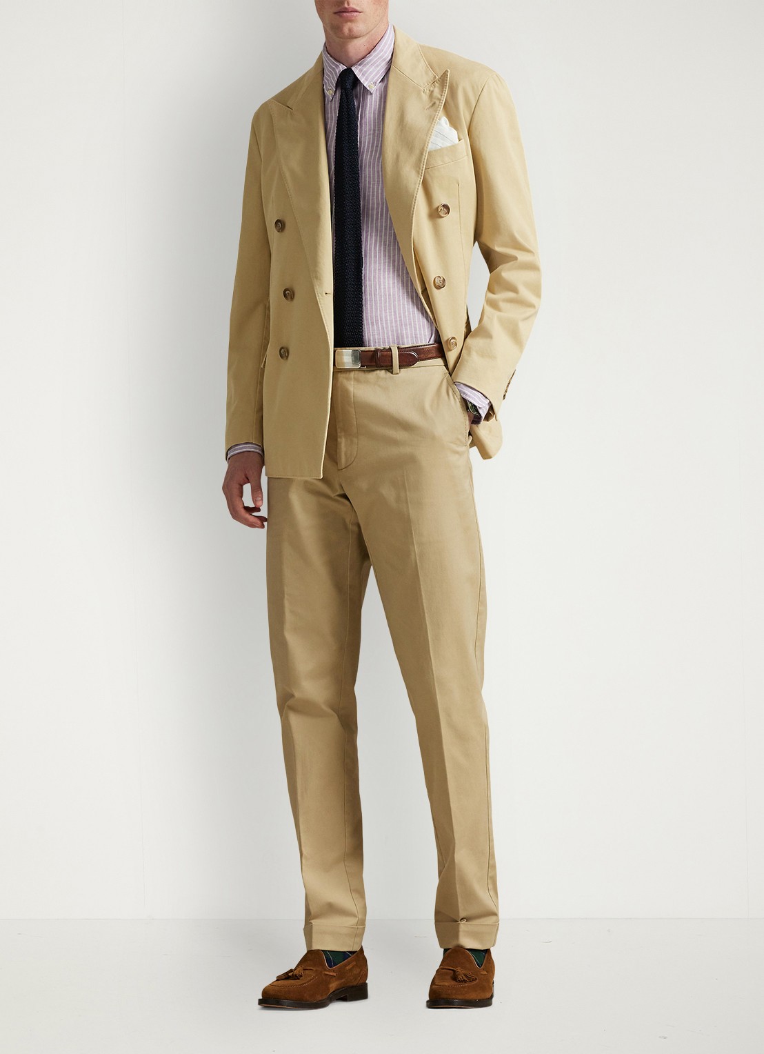 Ralph Lauren Regular fit overhemd van linnen met streepprint - voorkant 2 7188d lavender white-zykb