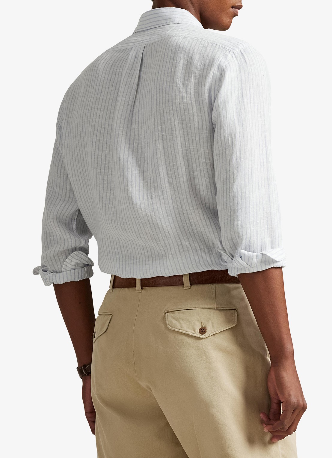 Ralph Lauren Regular fit overhemd van linnen met streepprint - voorkant 2 7188a white blue-zyk9