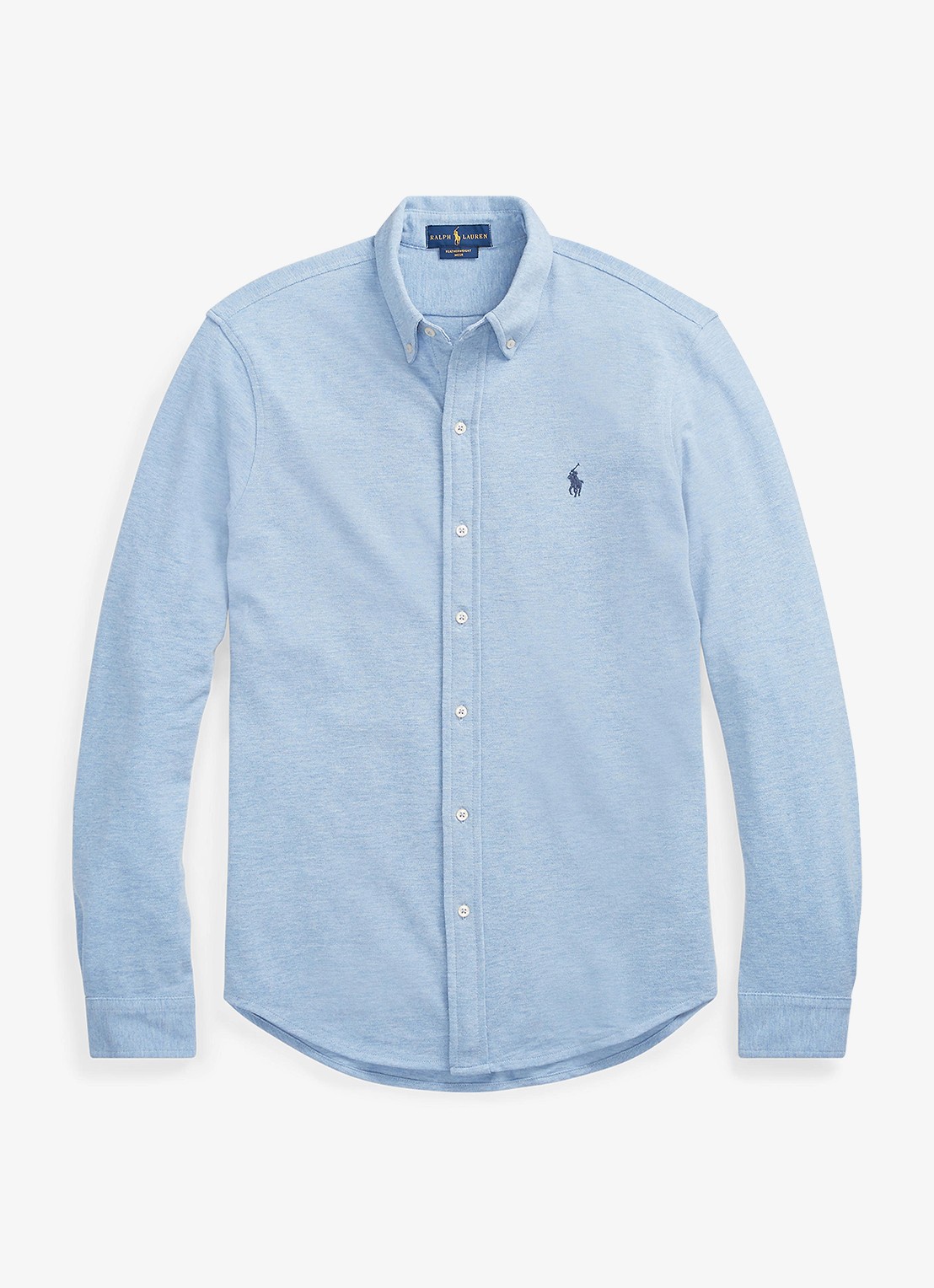 Ralph Lauren Regular fit overhemd van piqué katoen - voorkant isle heather / blauw
