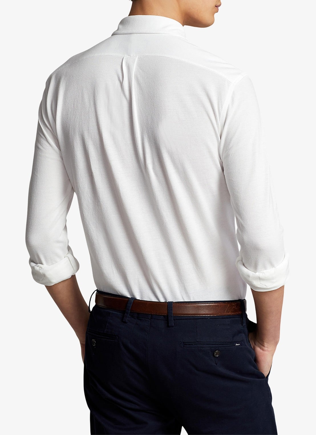 Ralph Lauren Regular fit overhemd van piqué katoen - achterkant 3 white / wit