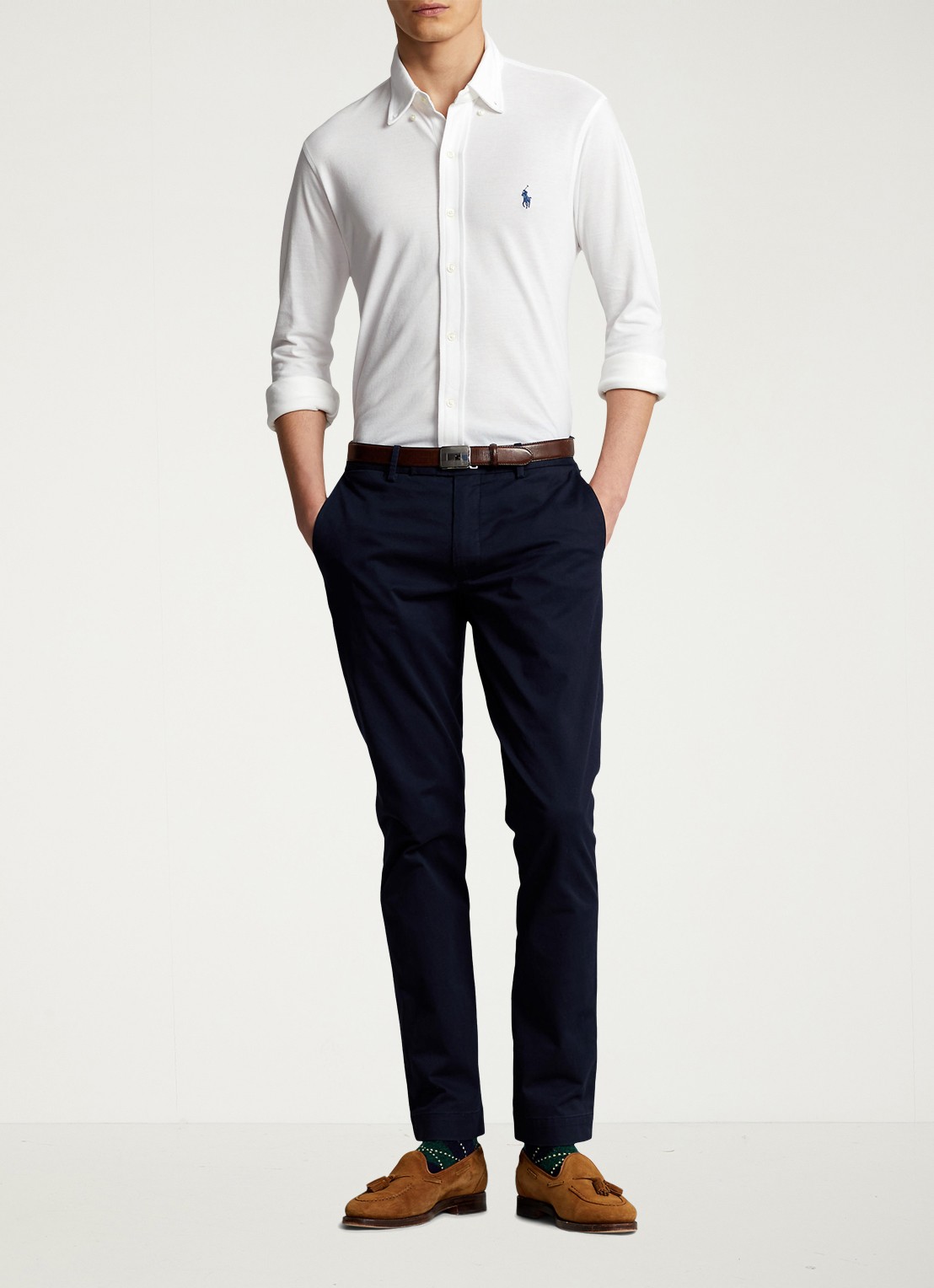 Ralph Lauren Regular fit overhemd van piqué katoen - voorkant 2 white / wit