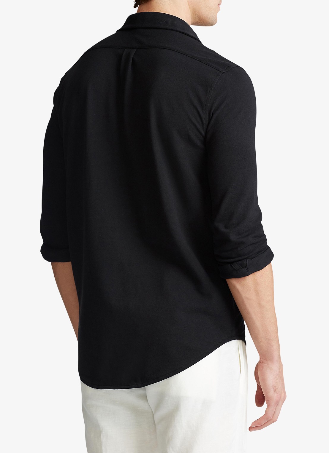 Ralph Lauren Regular fit overhemd van piqué katoen - achterkant polo black / zwart