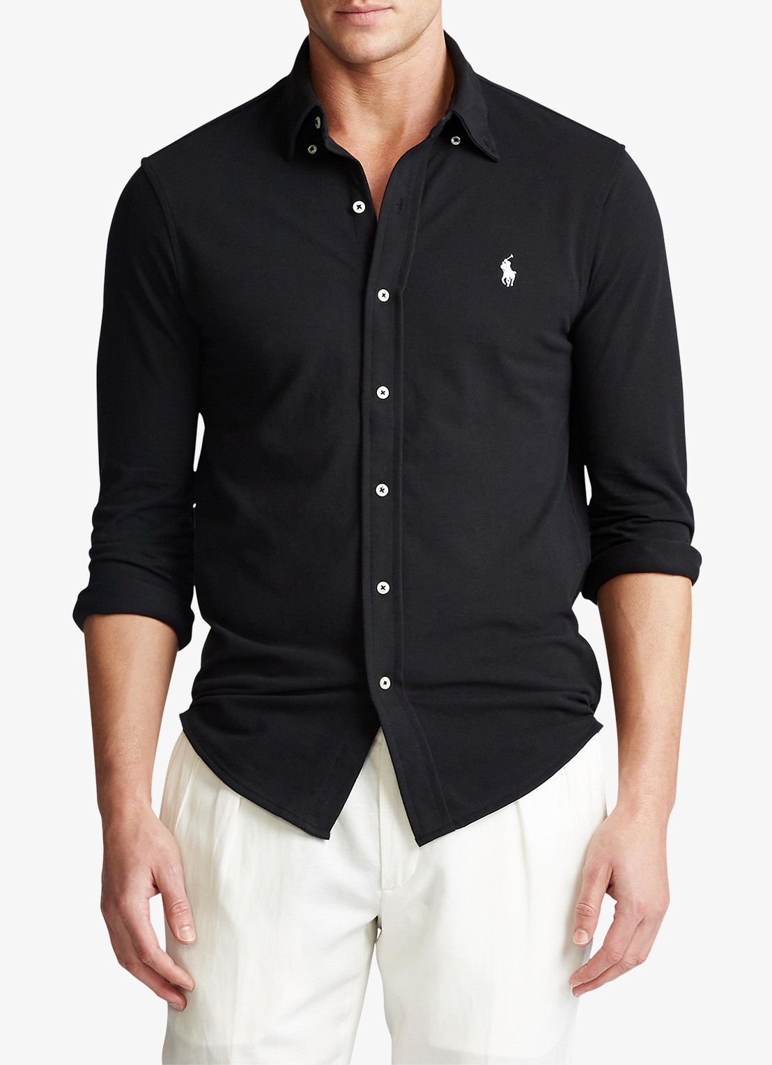 Ralph Lauren Regular fit overhemd van piqué katoen - detail 4 polo black / zwart