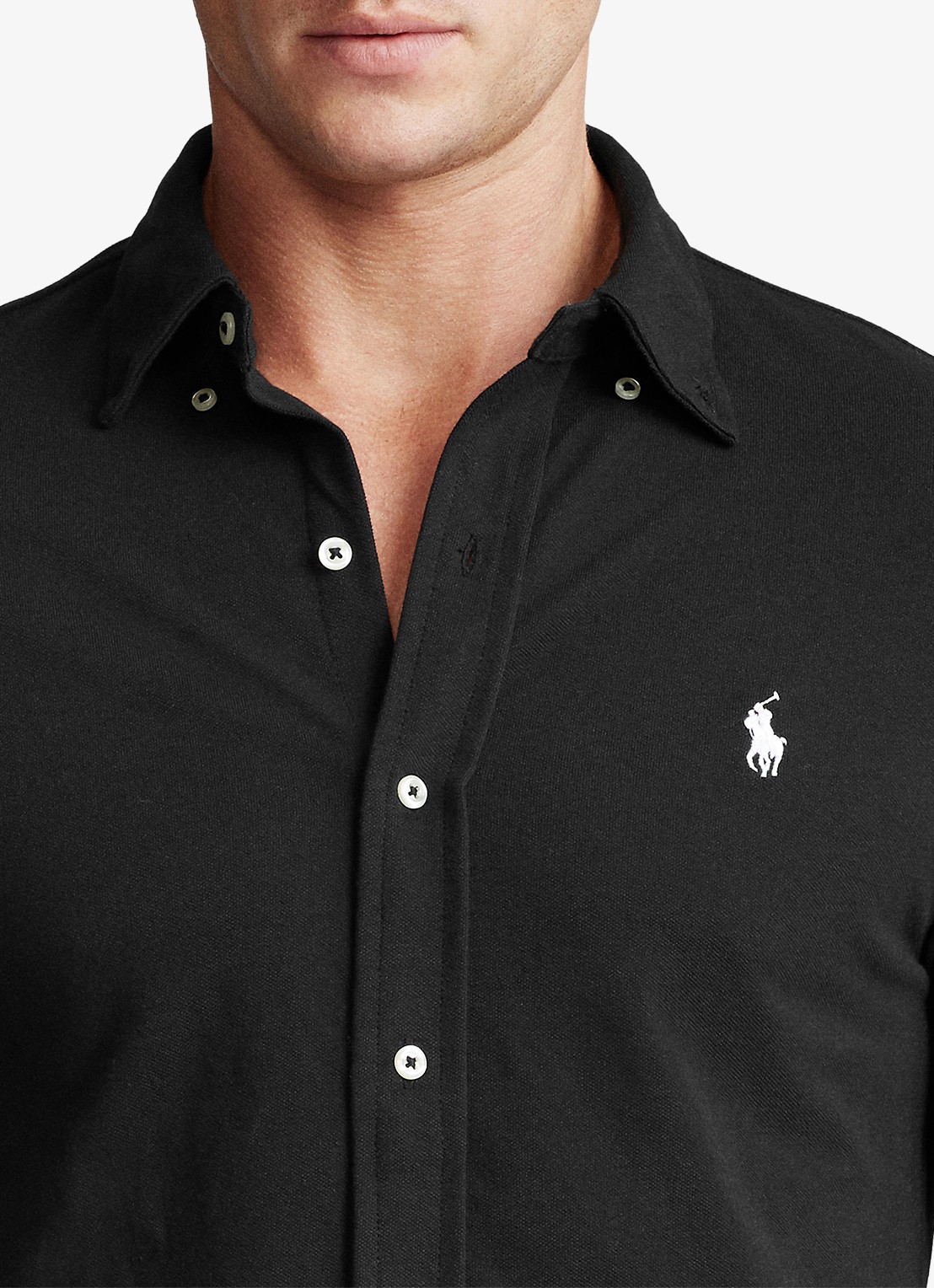 Ralph Lauren Regular fit overhemd van piqué katoen - detail 5 polo black / zwart