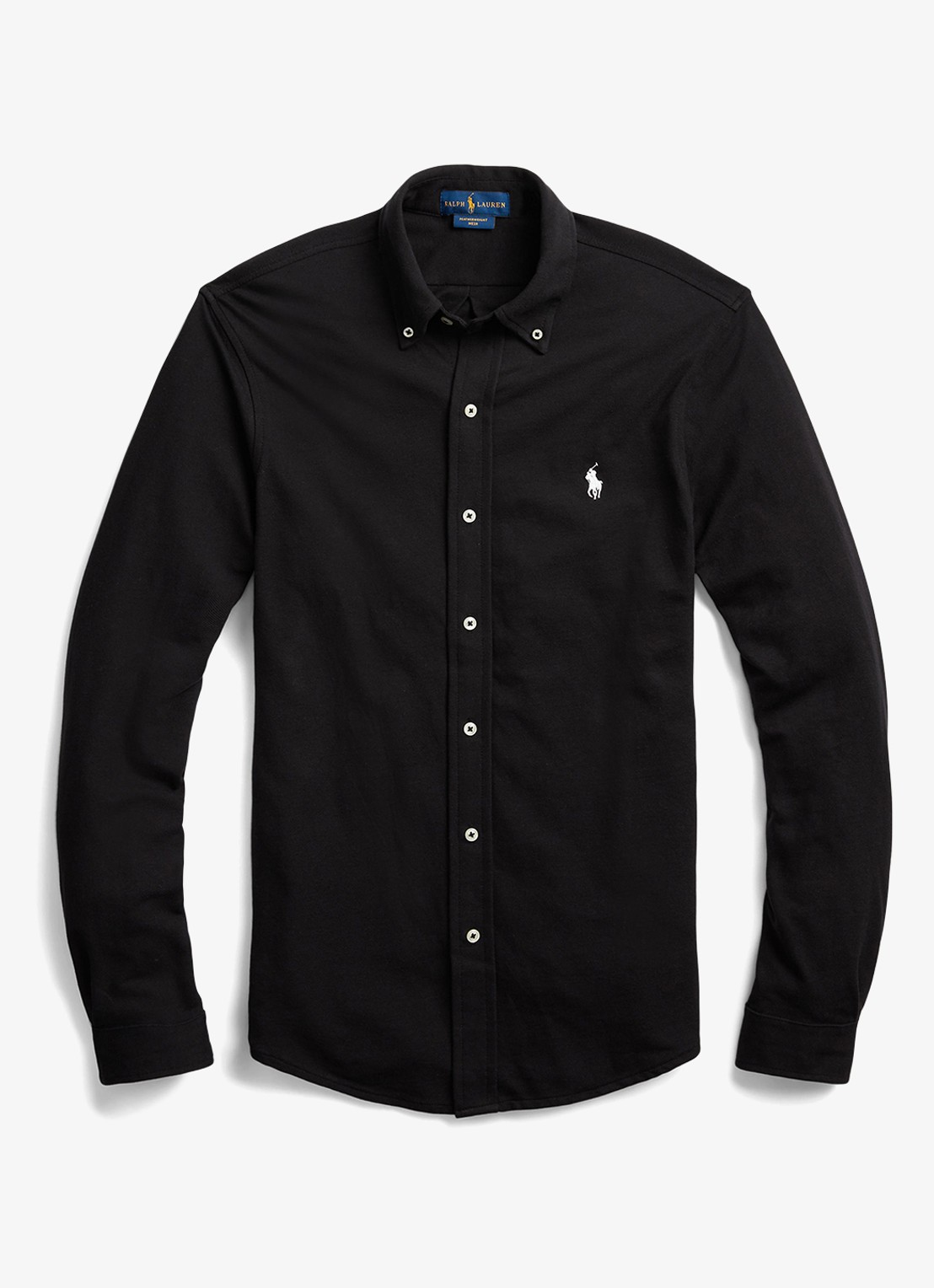 Ralph Lauren Regular fit overhemd van piqué katoen - voorkant 2 polo black / zwart