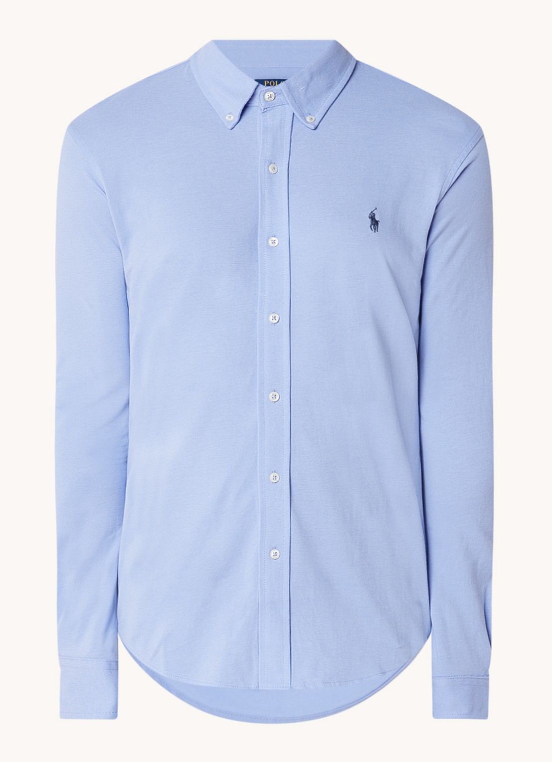 Ralph Lauren Regular fit overhemd van piqué katoen - voorkant 2 lafayette blue / blauw