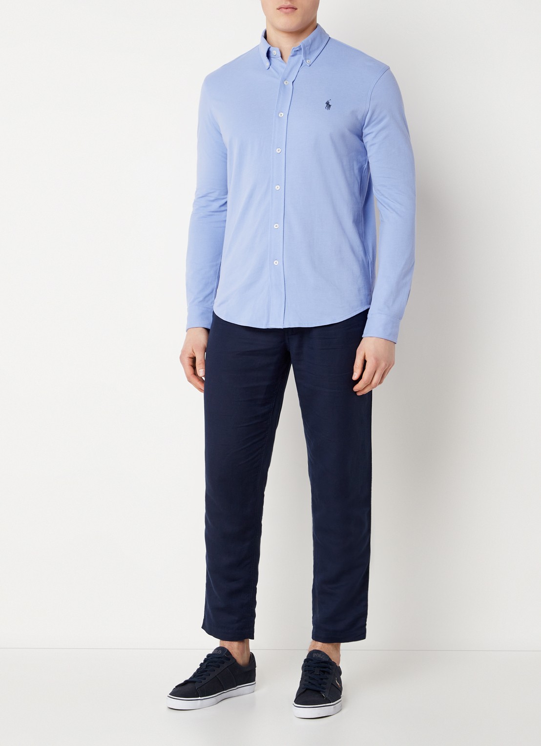 Ralph Lauren Regular fit overhemd van piqué katoen - voorkant 3 lafayette blue / blauw