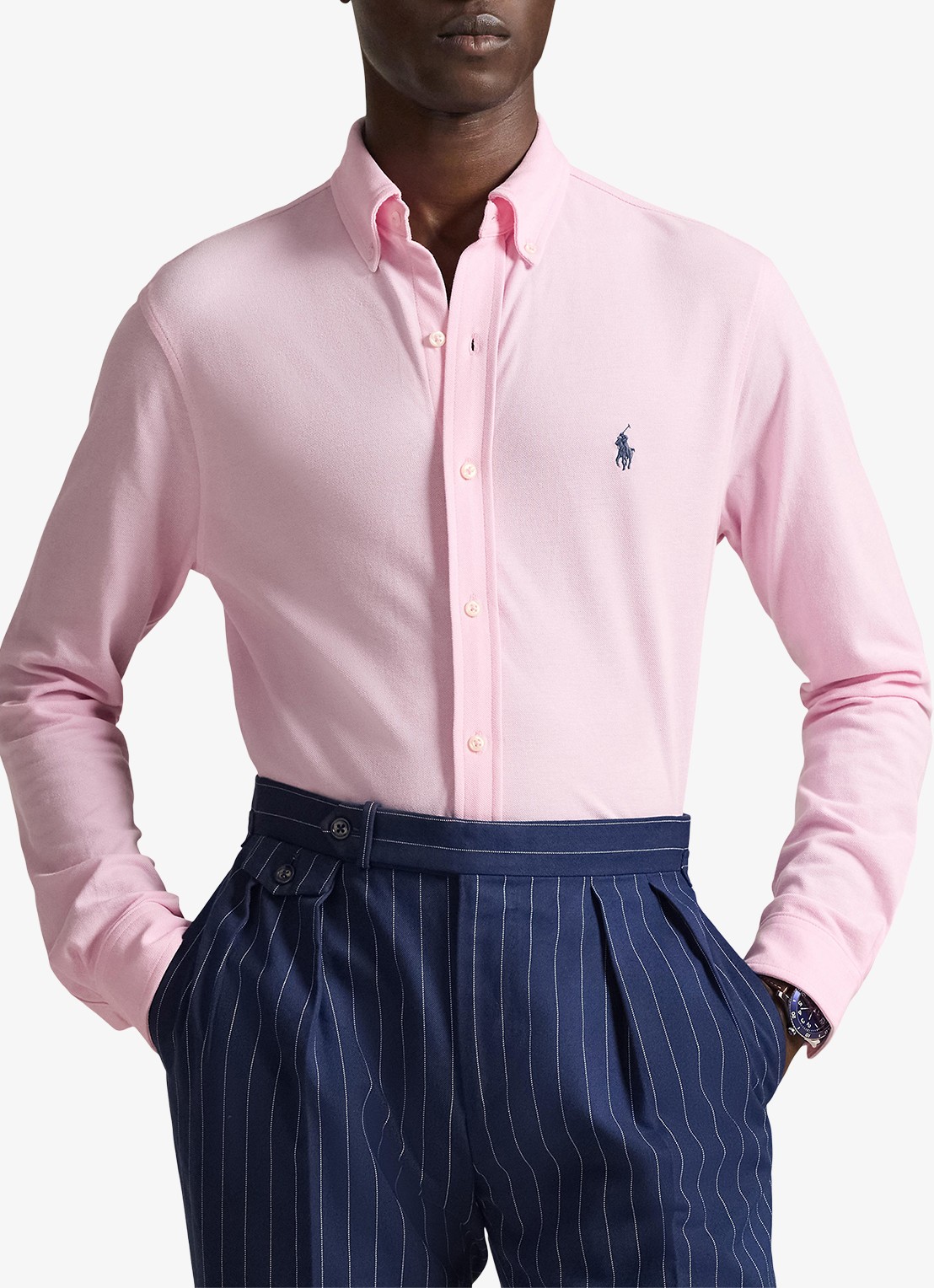 Ralph Lauren Regular fit overhemd van piqué katoen - detail 4 caramel pink c7952-3vi8