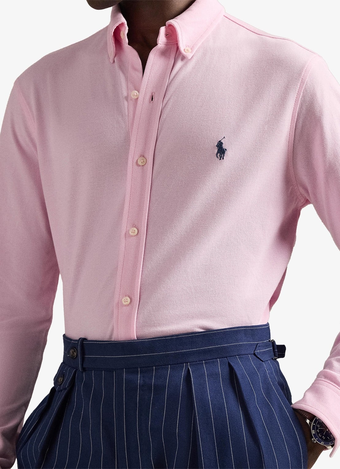 Ralph Lauren Regular fit overhemd van piqué katoen - detail 5 caramel pink c7952-3vi8