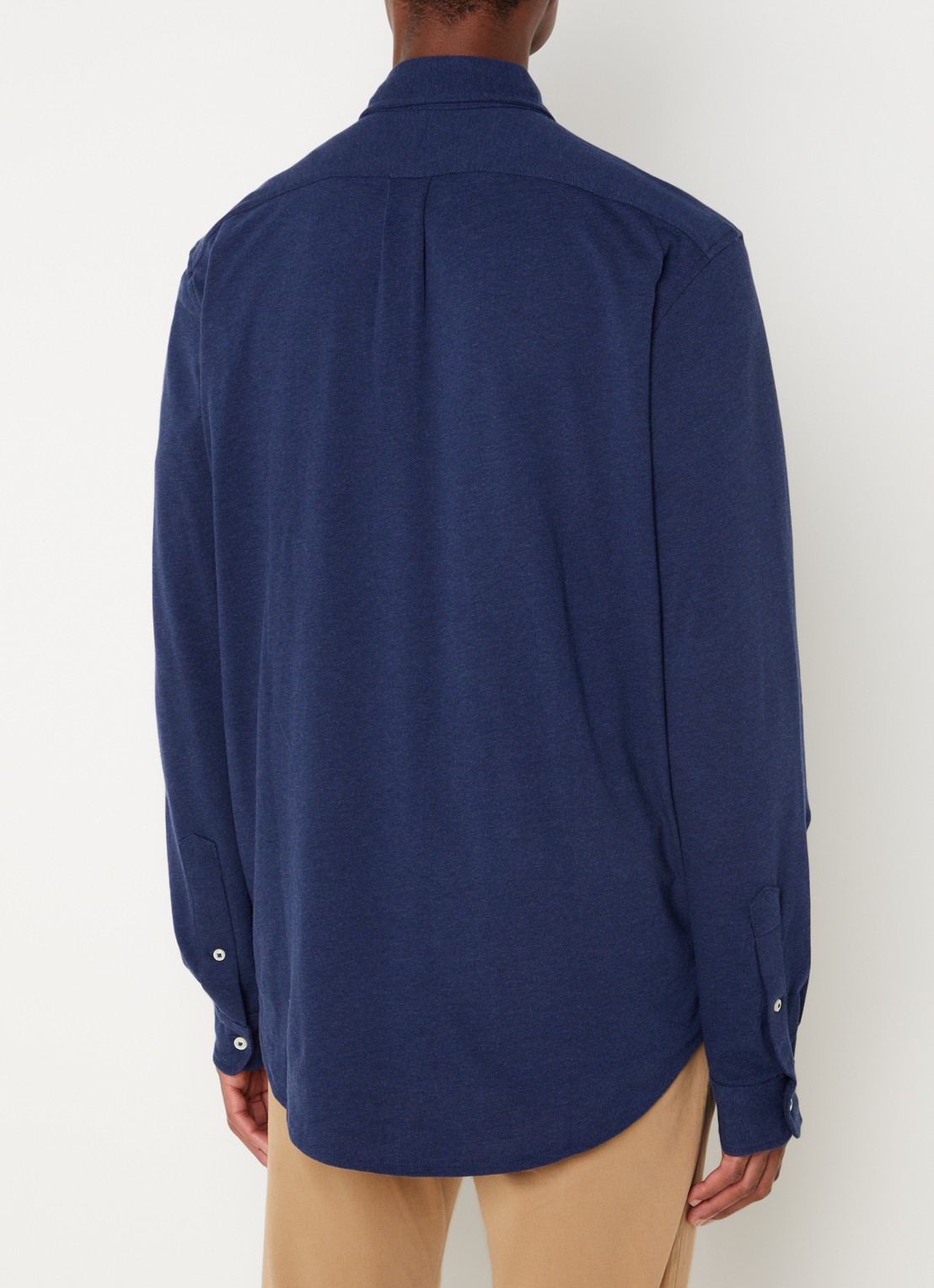 Ralph Lauren Regular fit overhemd van piqué katoen - achterkant 2 spring navy heather / donkerblauw