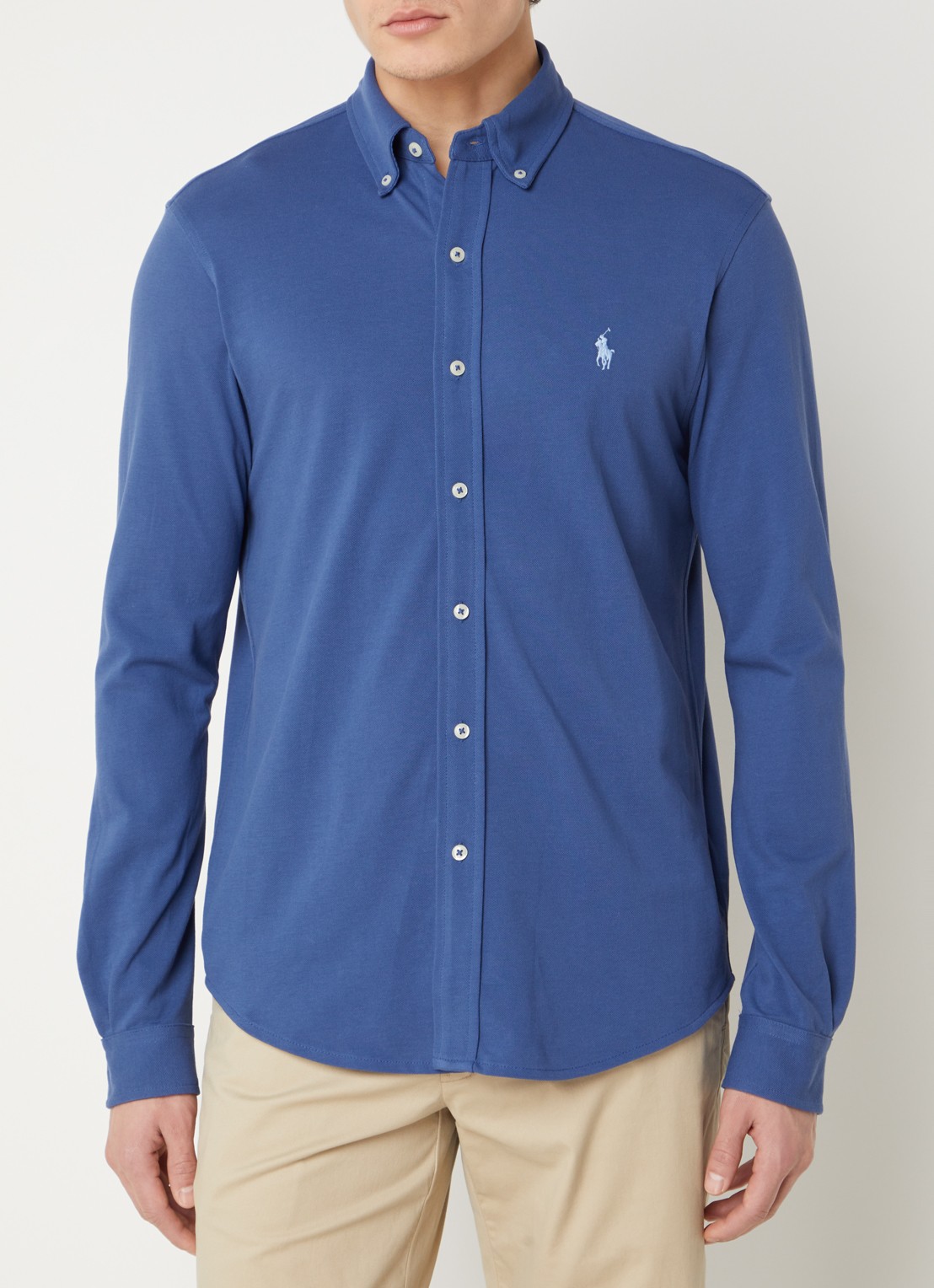 Ralph Lauren Regular fit overhemd van piqué katoen - detail 4 old royal / blauw