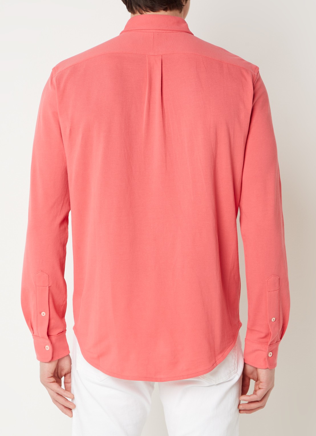 Ralph Lauren Regular fit overhemd van piqué katoen - achterkant 2 pale red / koraalrood