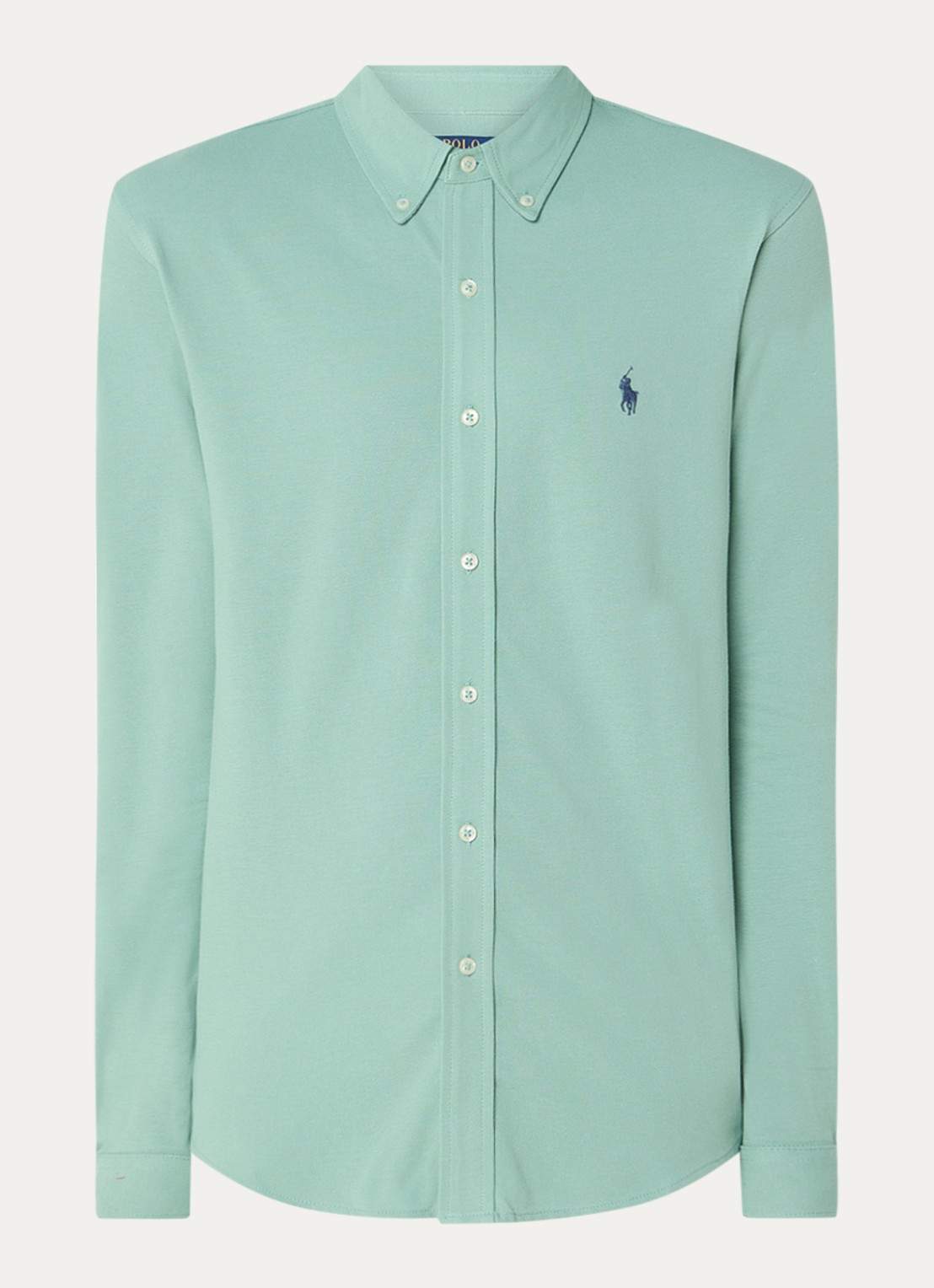 Ralph Lauren Regular fit overhemd van piqué katoen - voorkant faded mint / mint