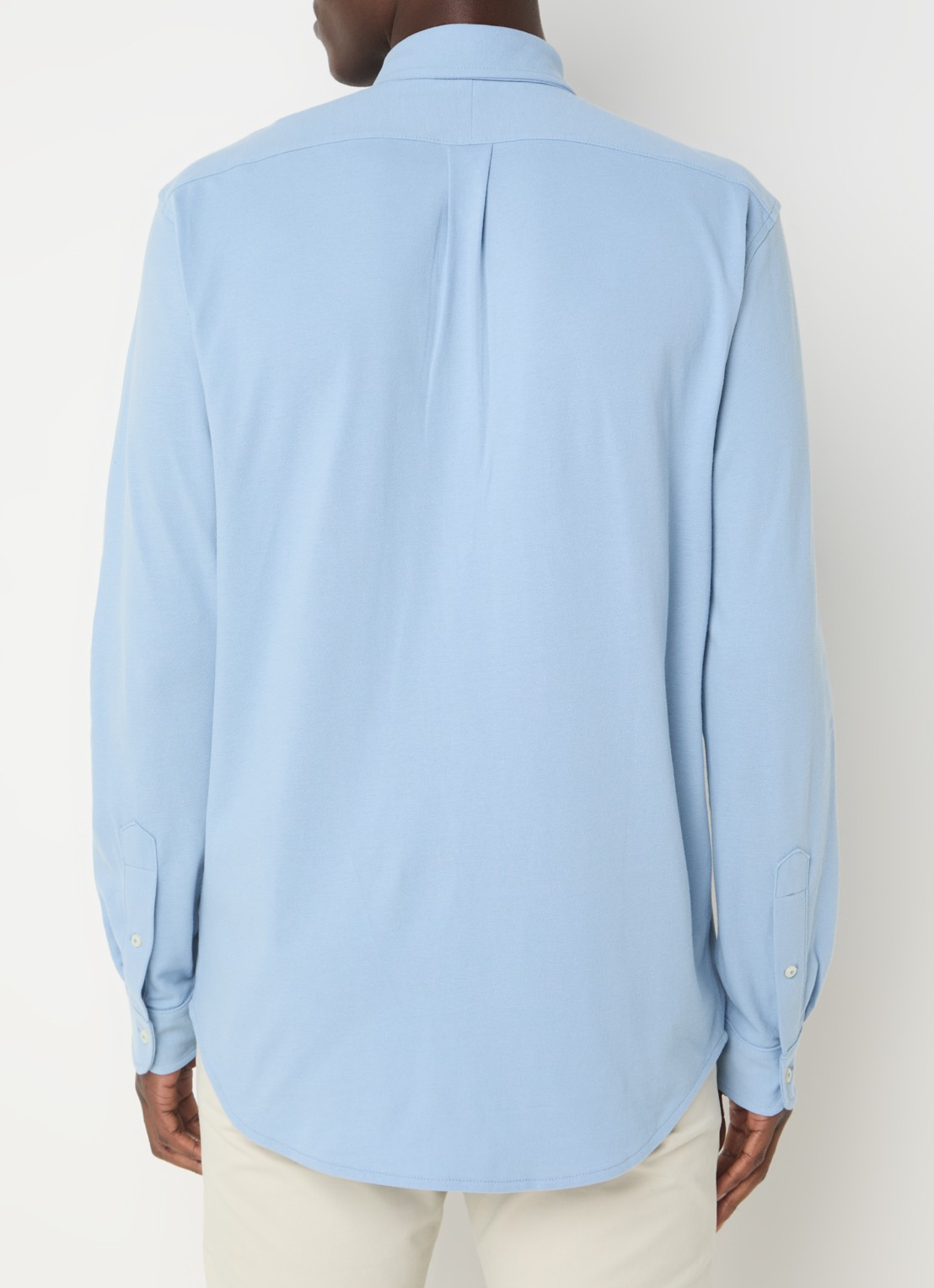 Ralph Lauren Regular fit overhemd van piqué katoen - achterkant 4 vessel blue / staalblauw