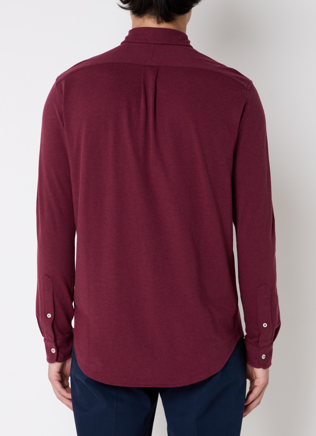 Ralph Lauren Regular fit overhemd van piqué katoen - achterkant 4 vintage port heather / bordeaux
