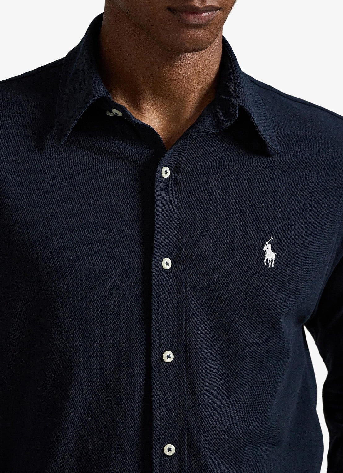 Ralph Lauren Regular fit overhemd van piqué katoen - detail 2 aviator navy / donkerblauw
