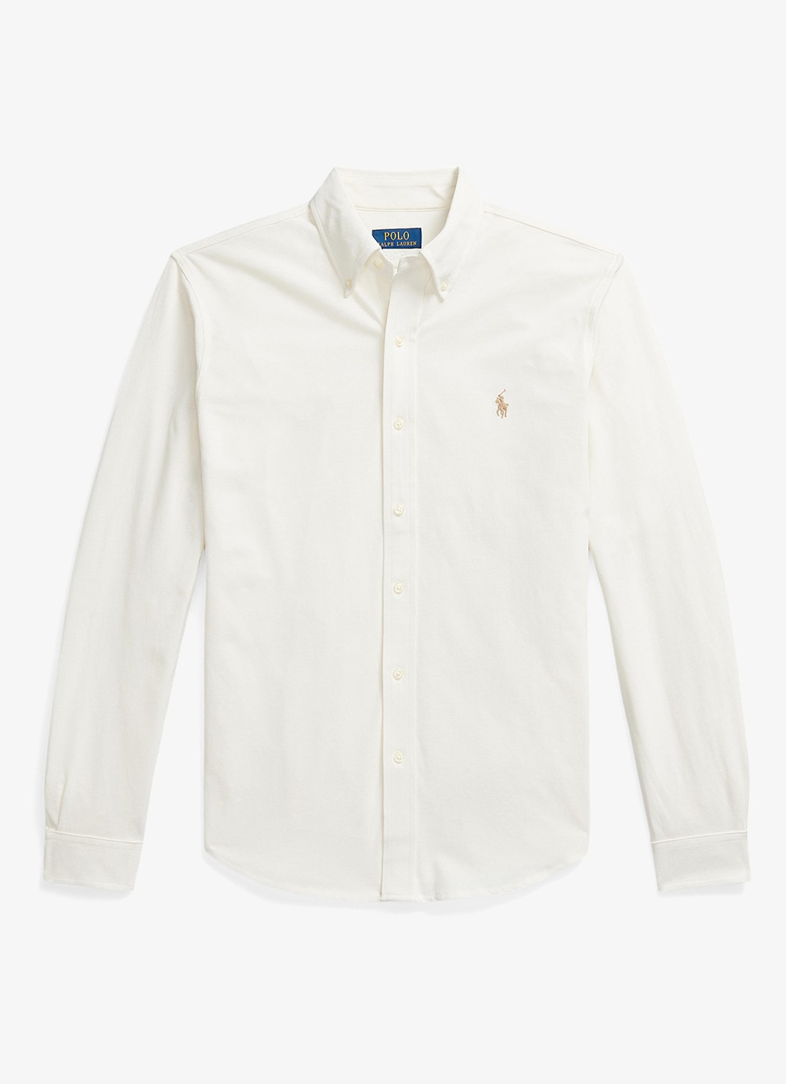 Ralph Lauren Regular fit overhemd van piqué katoen - voorkant 2 pale cream / crème