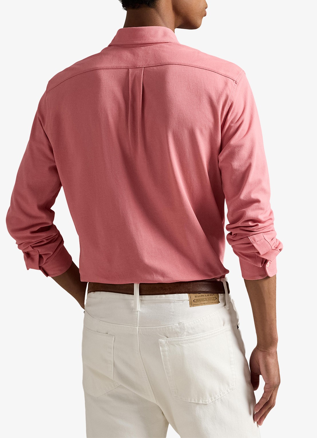 Ralph Lauren Regular fit overhemd van piqué katoen - achterkant desert rose / roze