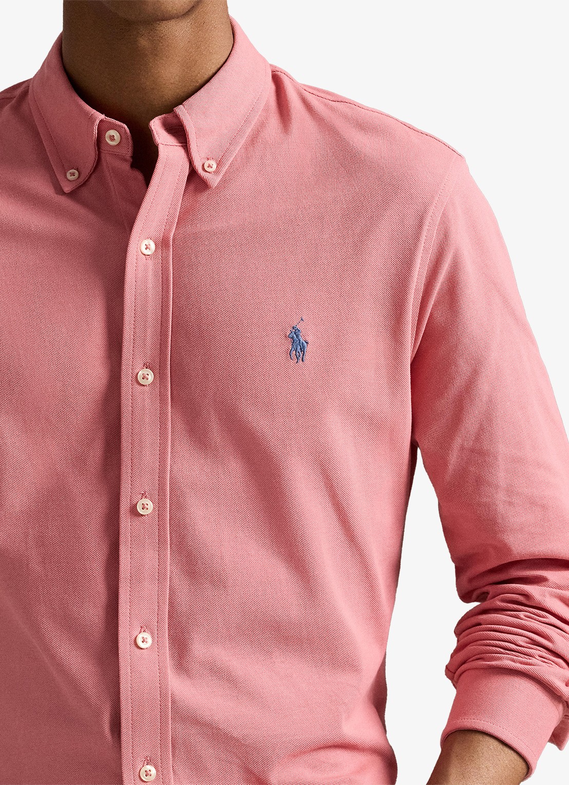 Ralph Lauren Regular fit overhemd van piqué katoen - detail 5 desert rose / roze