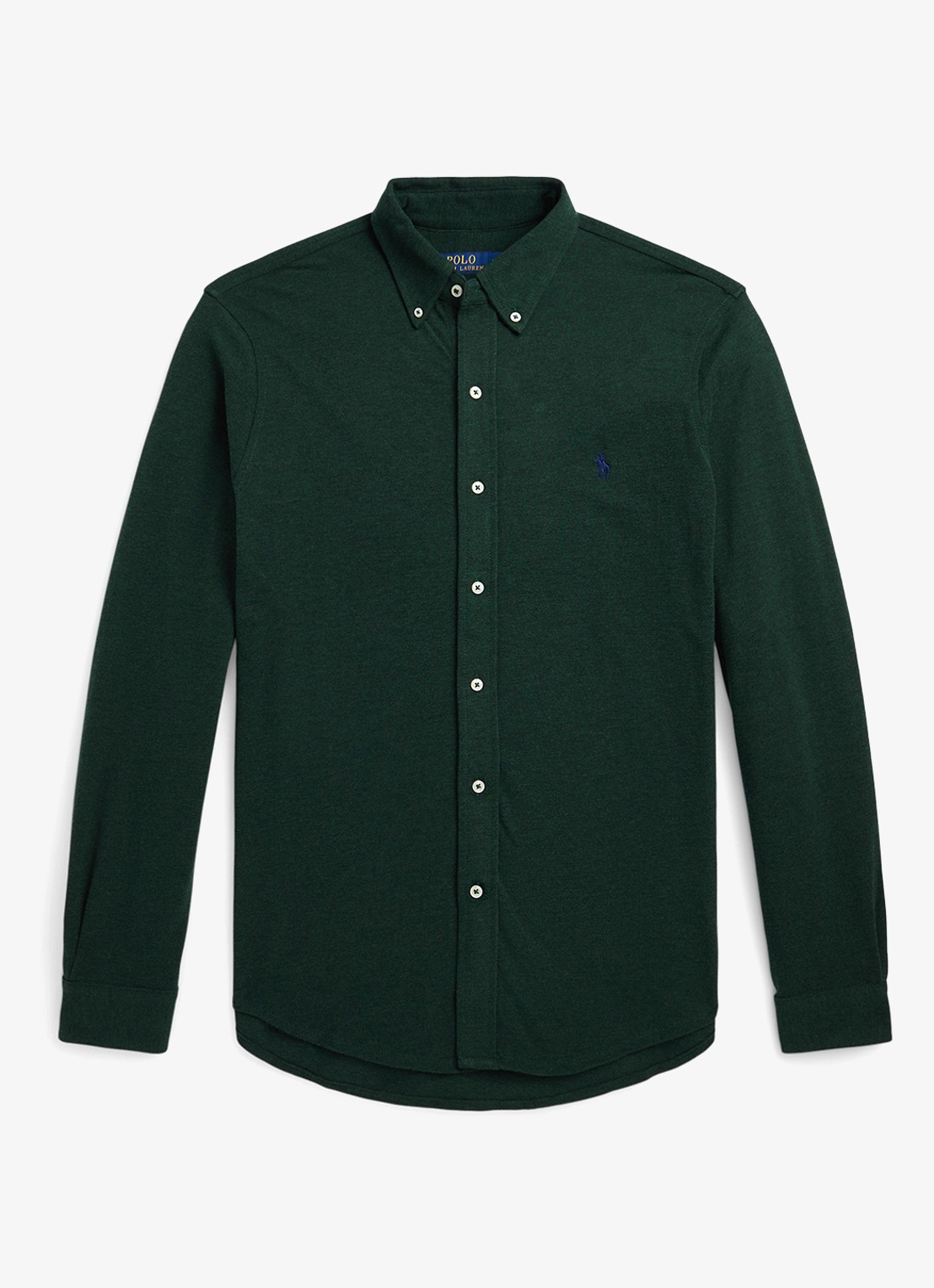 Ralph Lauren Regular fit overhemd van piqué katoen - voorkant 4 scotch pine heather / donkergroen