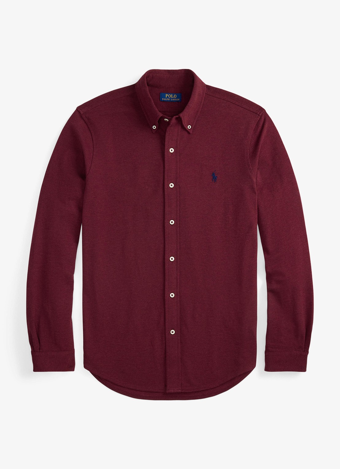 Ralph Lauren Regular fit overhemd van piqué katoen - voorkant 3 spring wine heather / wijnrood