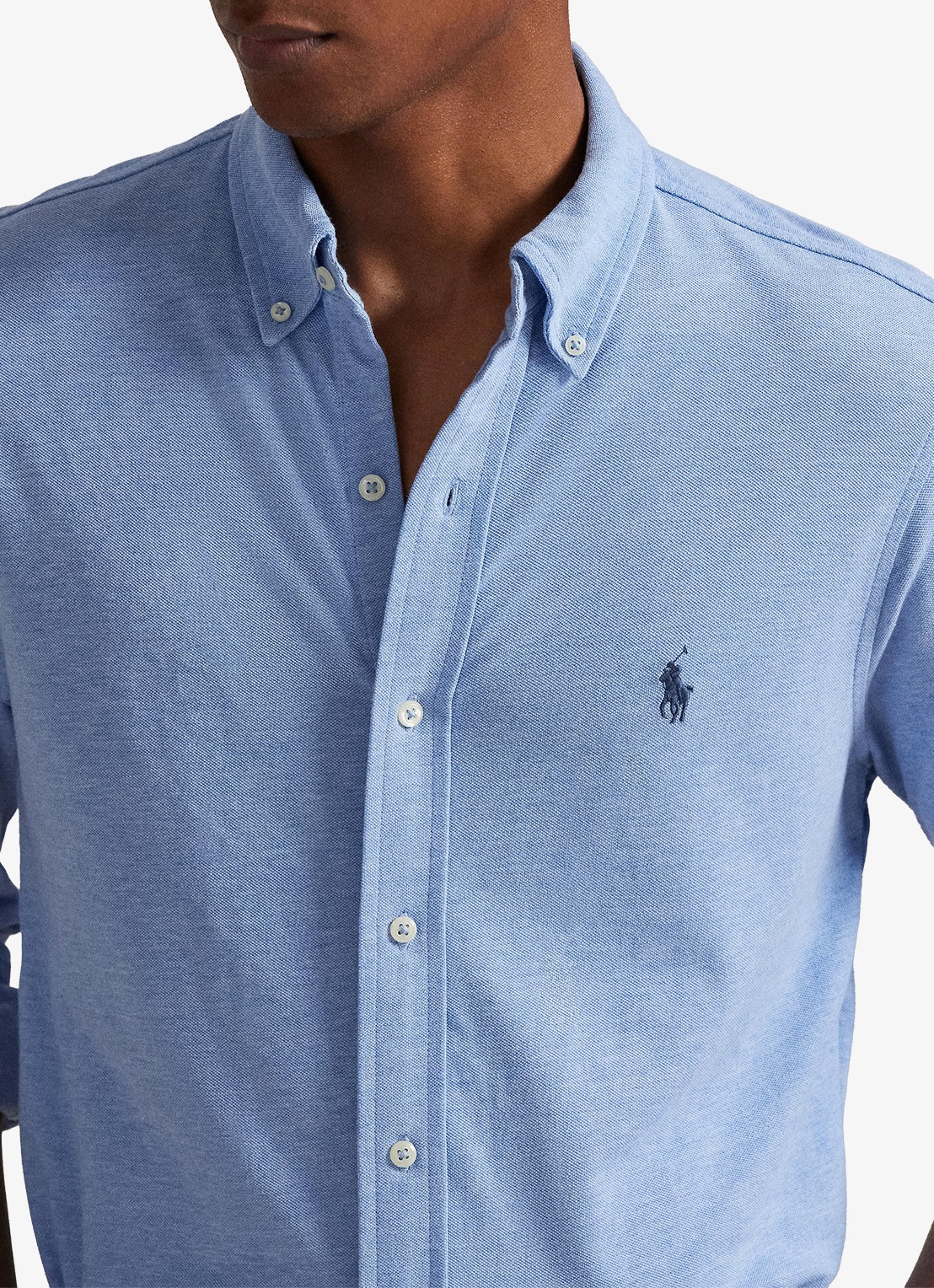 Ralph Lauren Regular fit overhemd van piqué katoen - detail 2 isle heather / creme