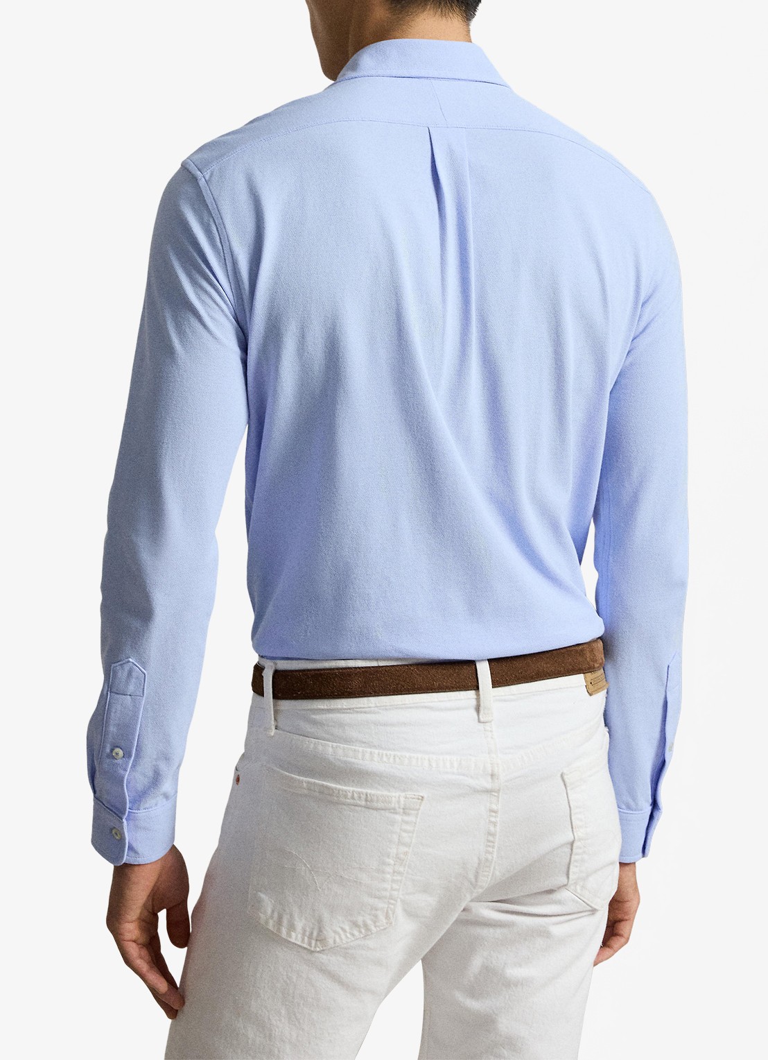Ralph Lauren Regular fit overhemd van piqué katoen - achterkant pebble blue c7952-zy57