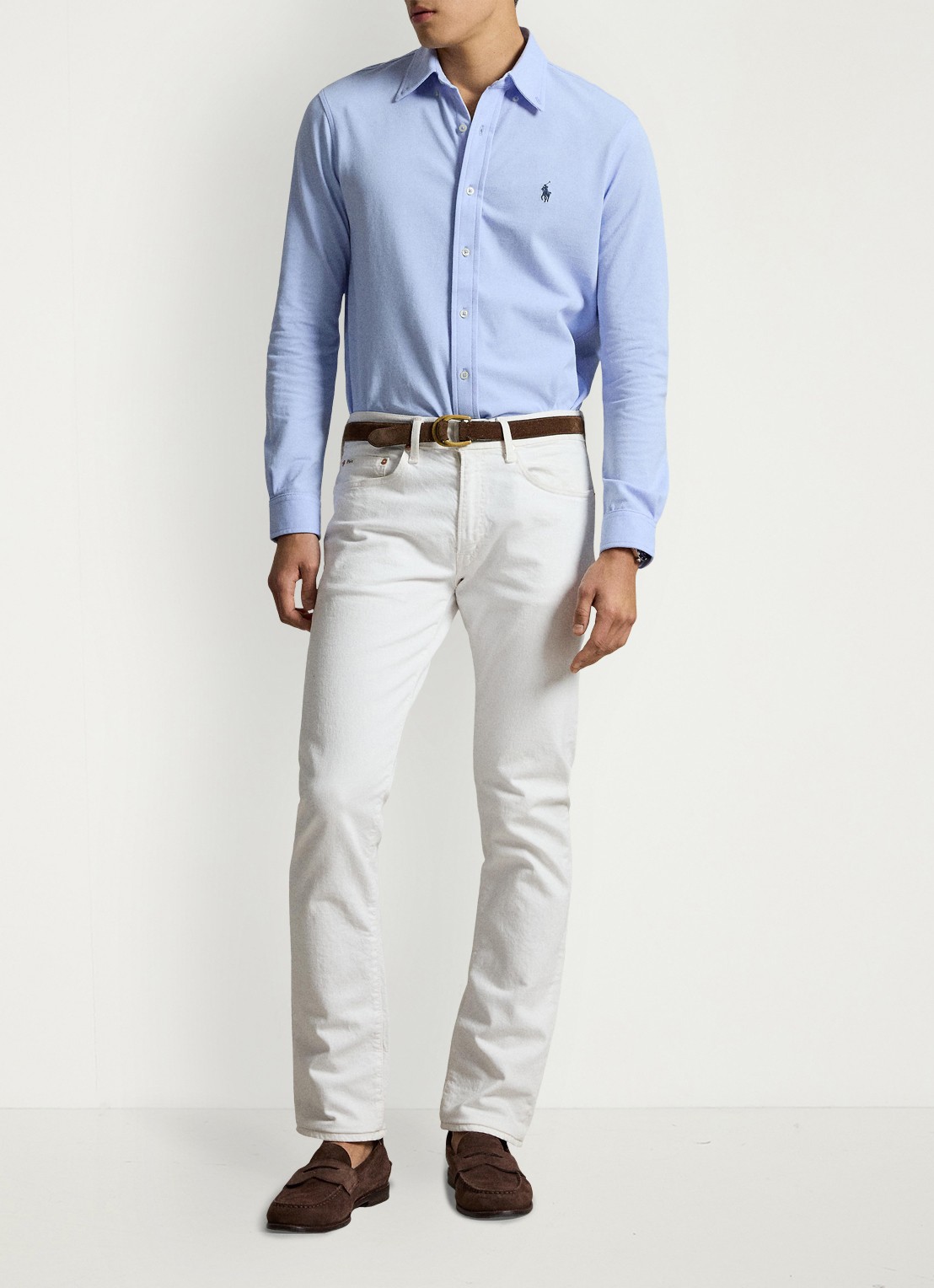 Ralph Lauren Regular fit overhemd van piqué katoen - detail 4 pebble blue c7952-zy57