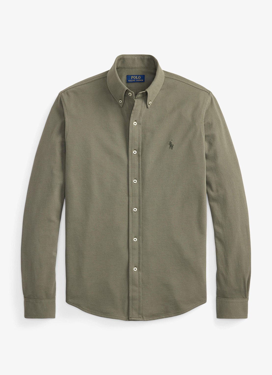 Ralph Lauren Regular fit overhemd van piqué katoen - voorkant 4 cruise olive c0594-zy58
