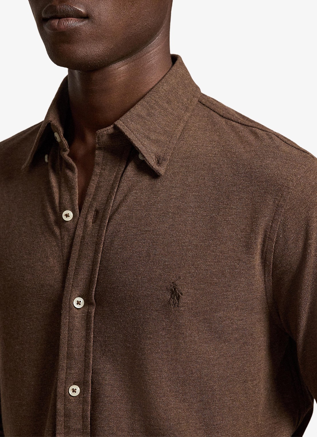 Ralph Lauren Regular fit overhemd van piqué katoen - detail 2 nutmeg brown htht / bruin