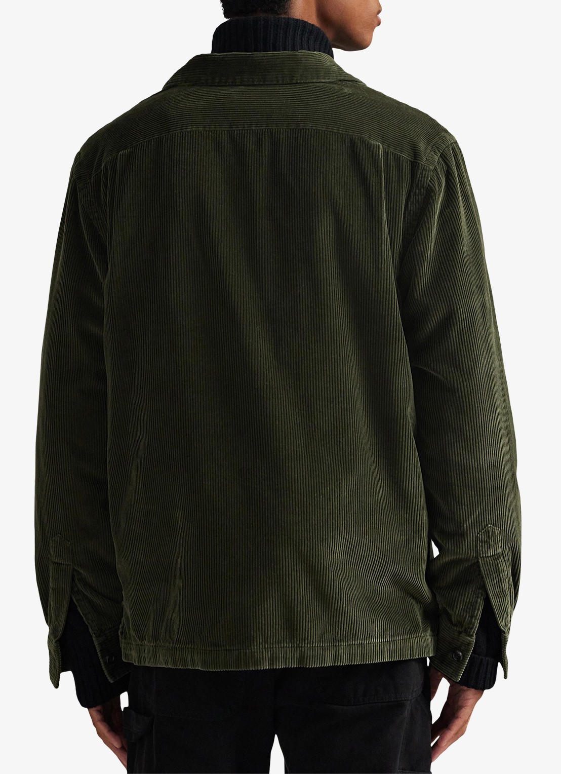 Ralph Lauren Regular fit overshirt van corduroy - achterkant armadillo / legergroen