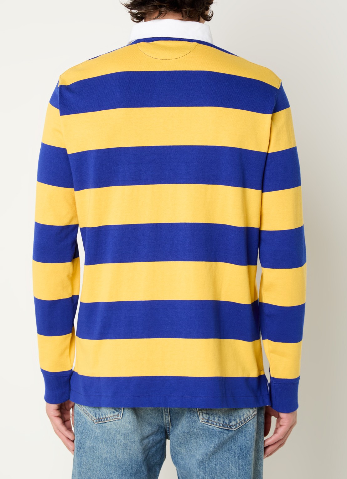 Ralph Lauren Regular fit polo met logo en streepprint - achterkant 5 lichtgeel