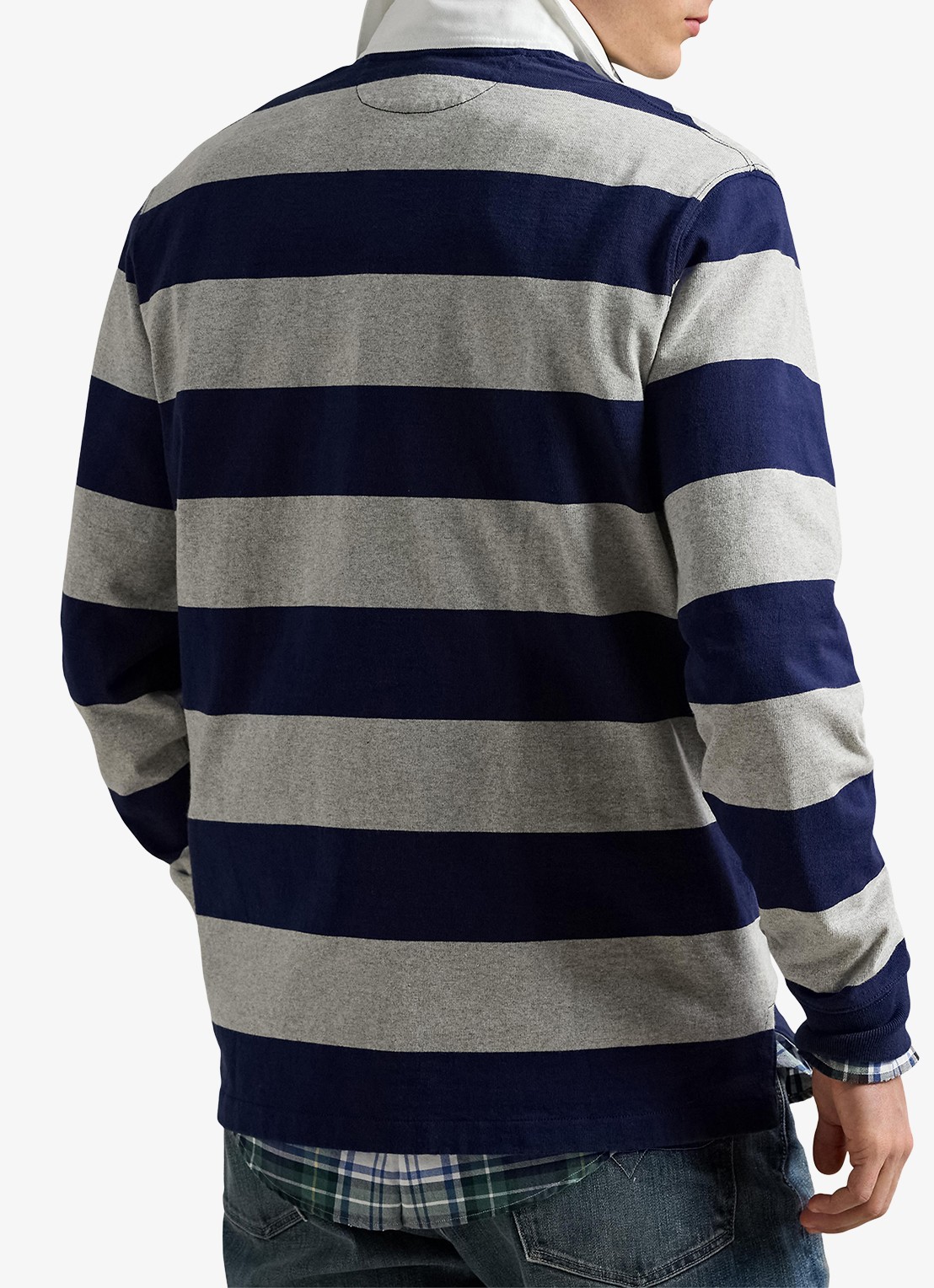 Ralph Lauren Regular fit polo met logo en streepprint - achterkant 5 grijs