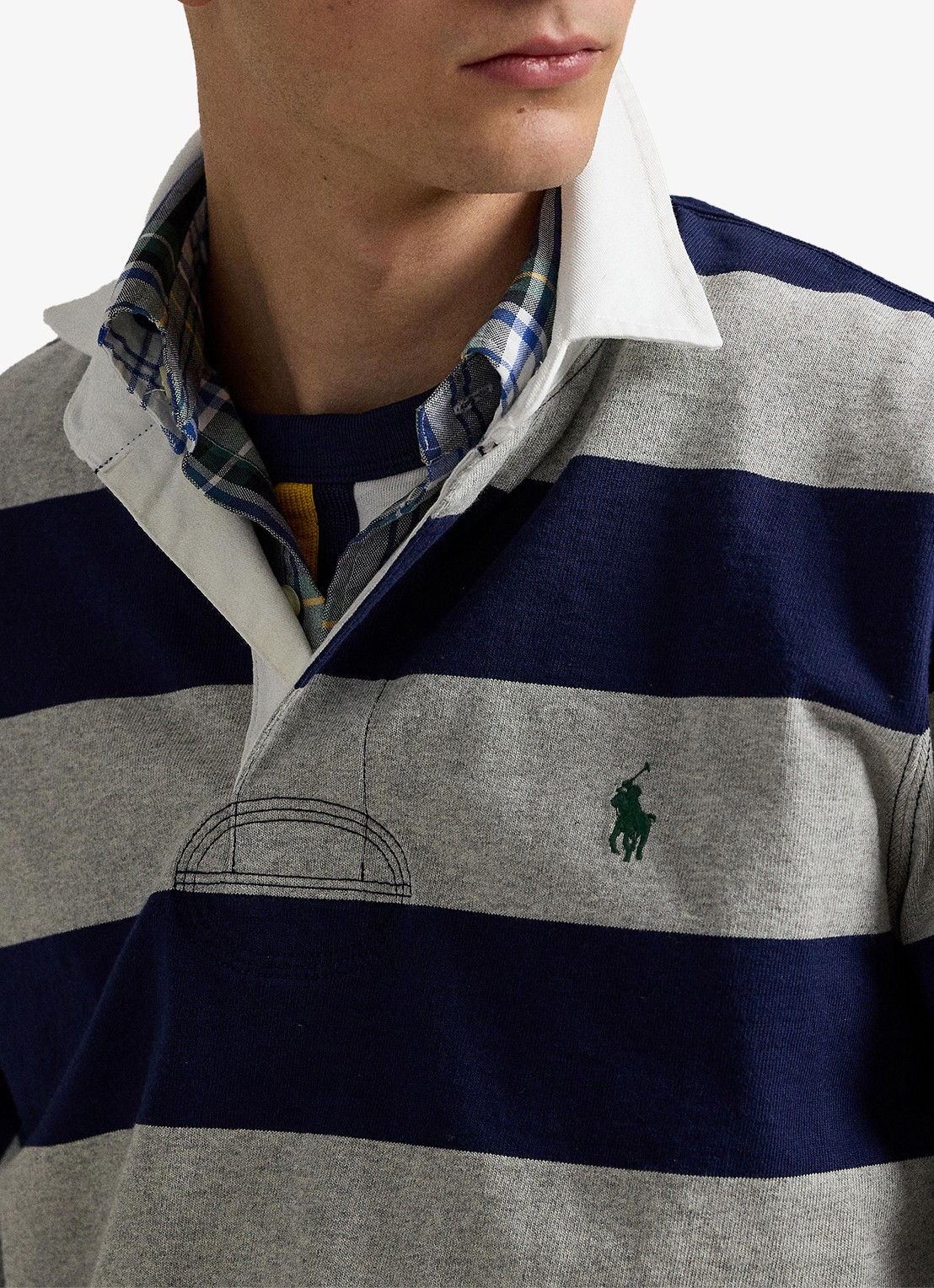 Ralph Lauren Regular fit polo met logo en streepprint - detail 2 grijs