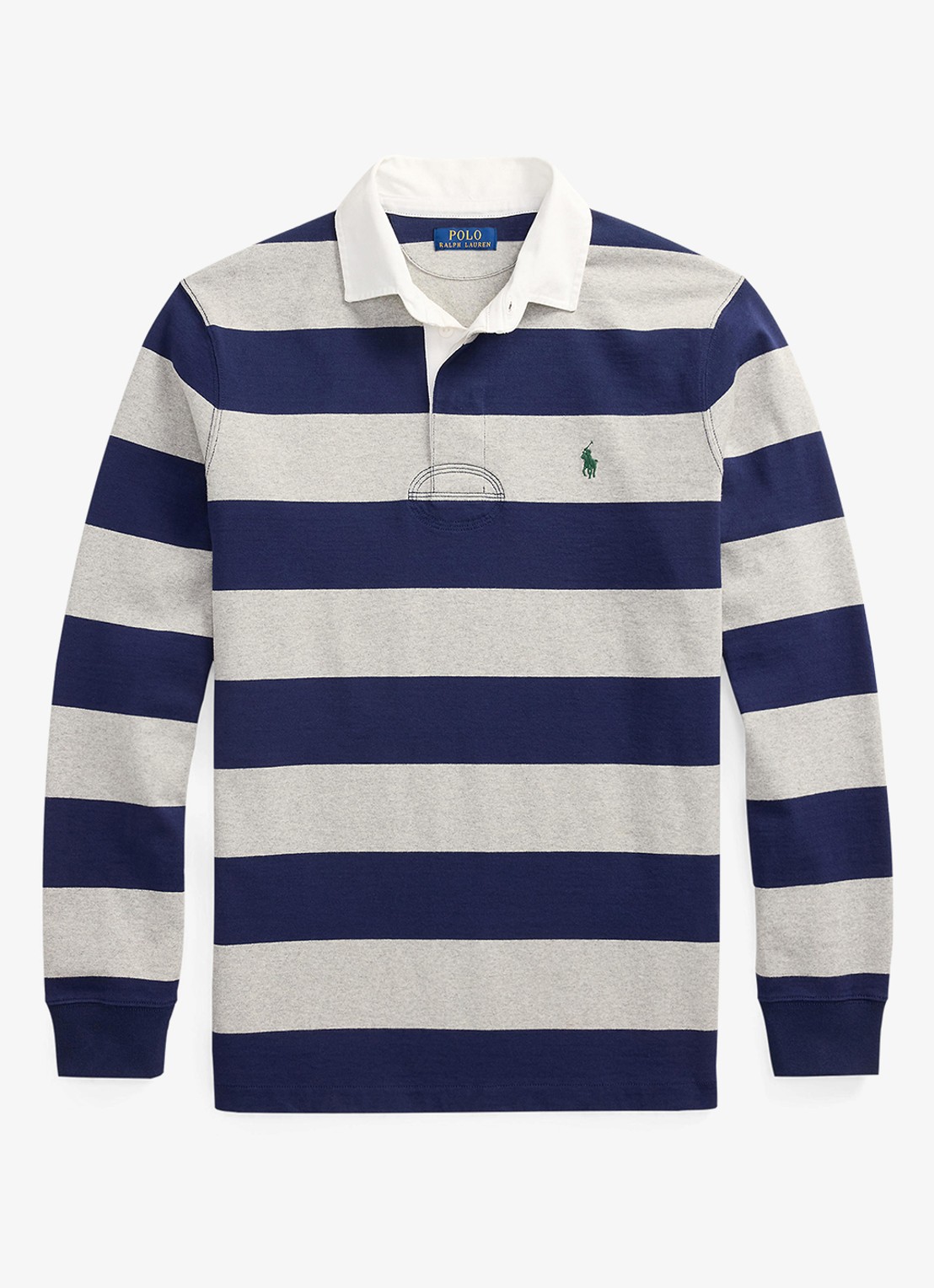 Ralph Lauren Regular fit polo met logo en streepprint - voorkant 3 grijs